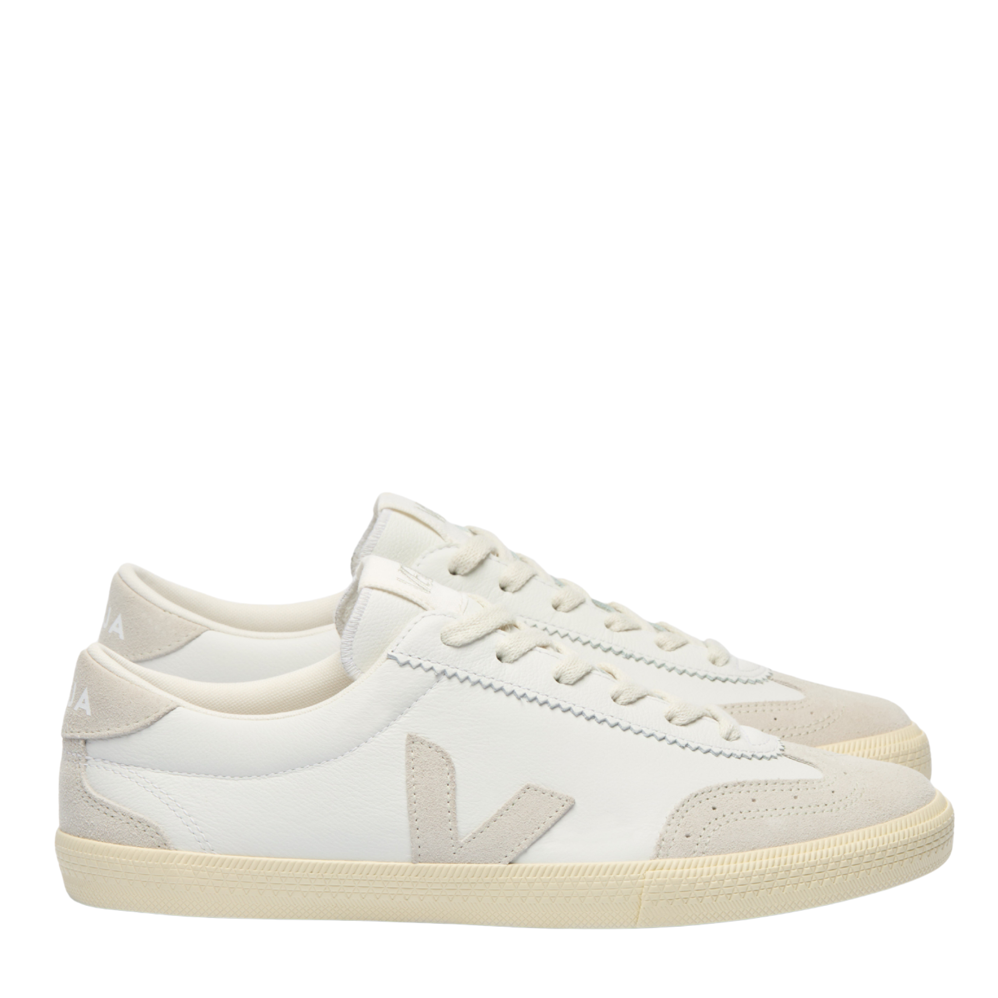 Womens VEJA White/Natural Volley O.T. Leather Trainers