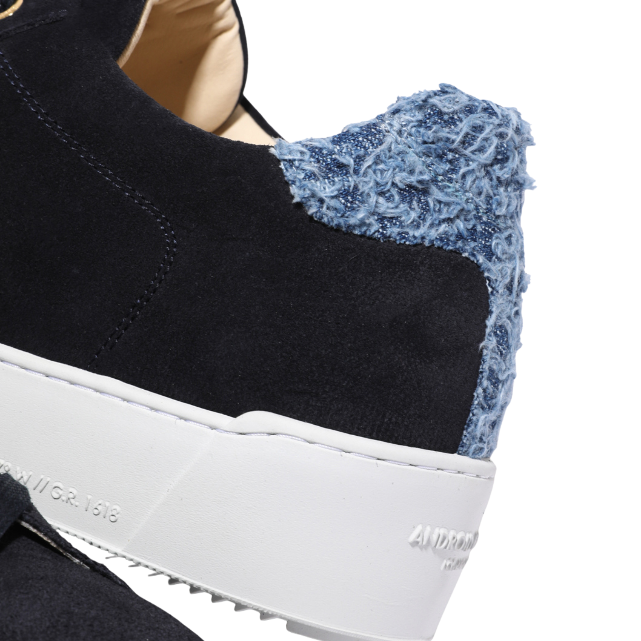 Mens Android Homme Navy/Blue Denim Zuma Suede Trainers