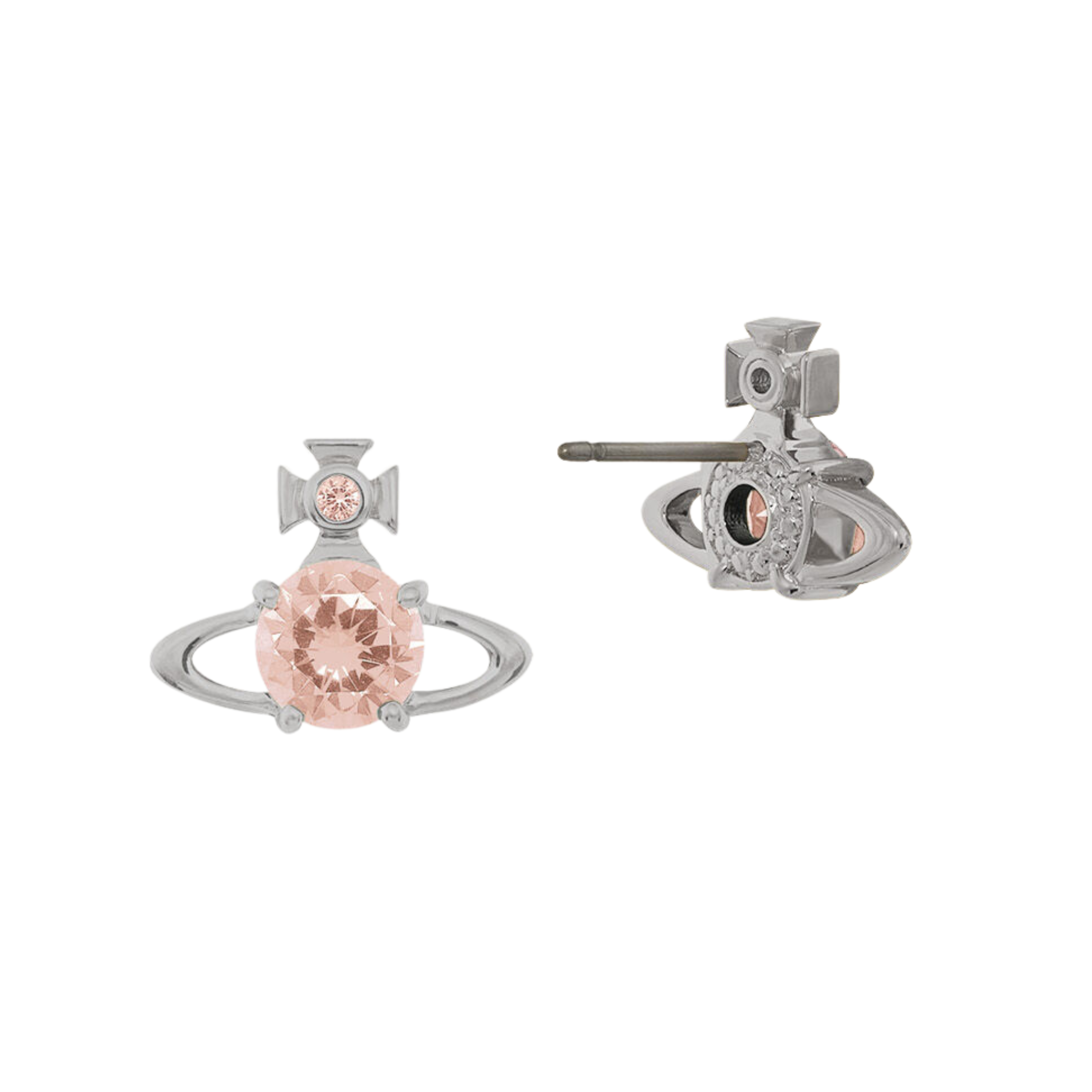 Vivienne Westwood Platinum/Champagne CZ Reina Earrings