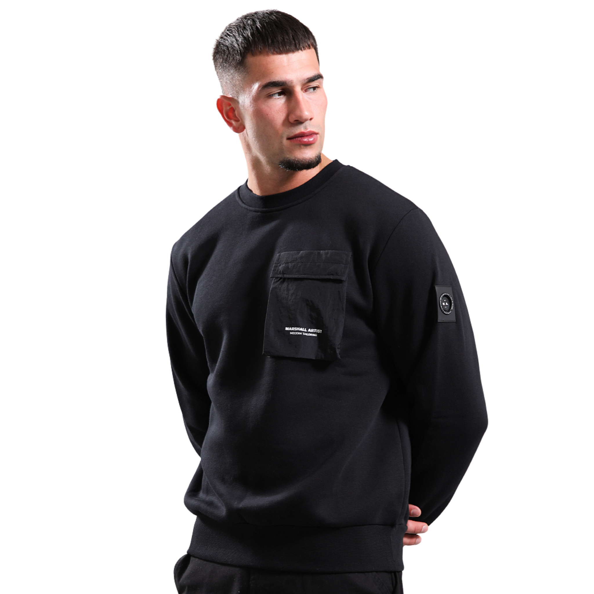 Mens Marshall Artist Black Crux Crew Sweatshirt