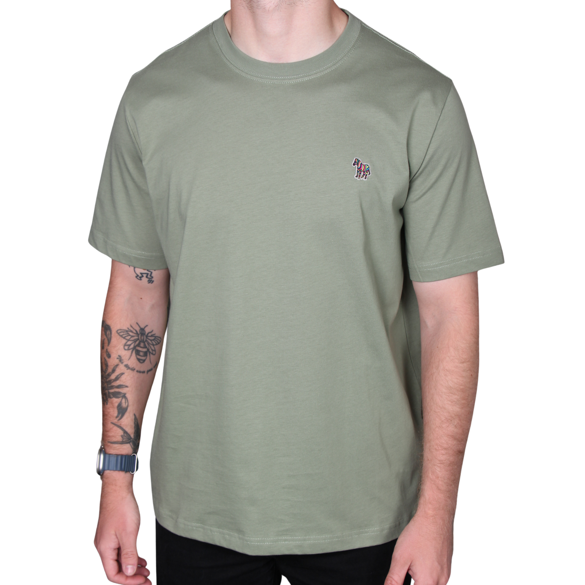 Mens Paul Smith Green Zebra Badge Reg Fit S/s T Shirt