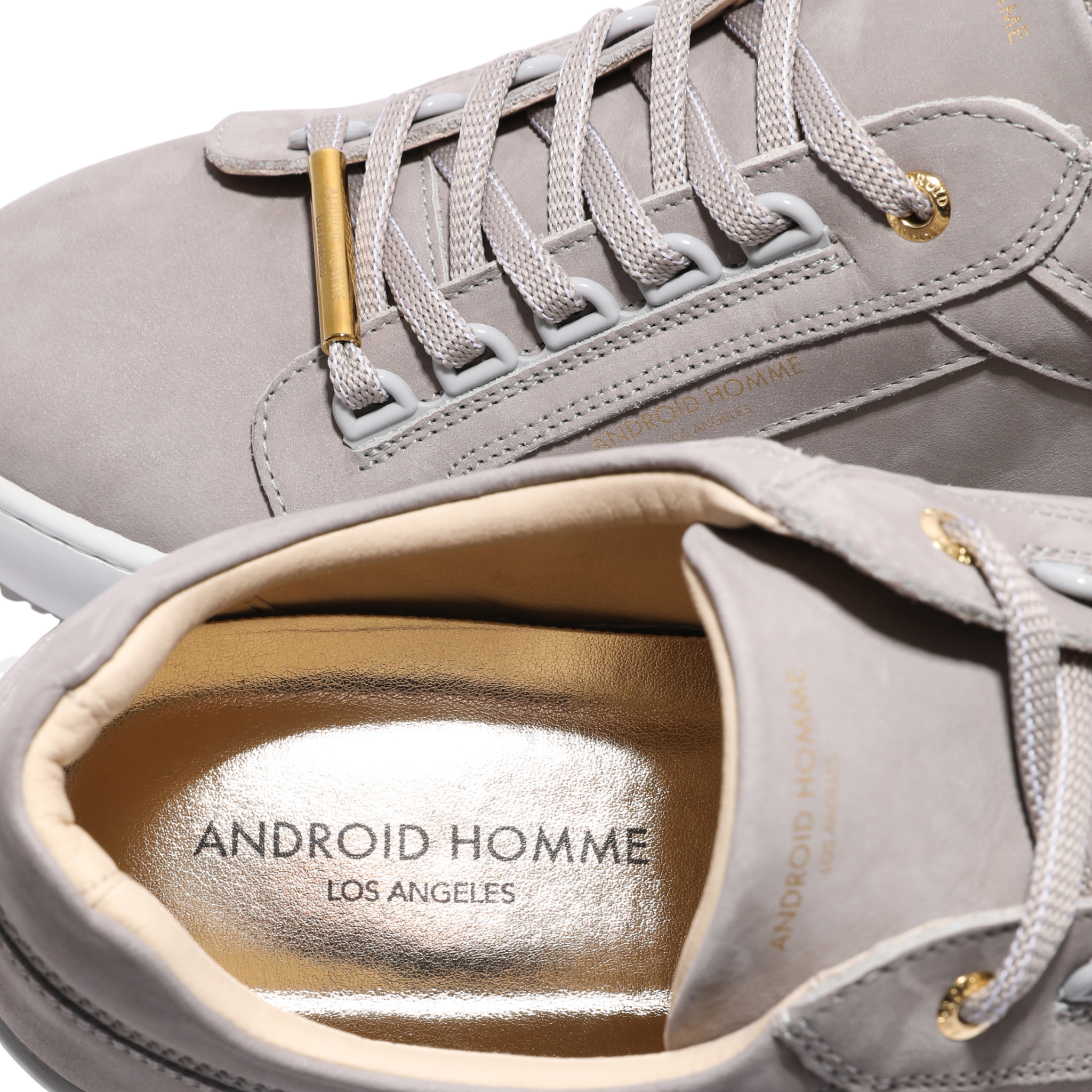Mens Android Homme Taupe Venice Nubuck/Gold Trainers