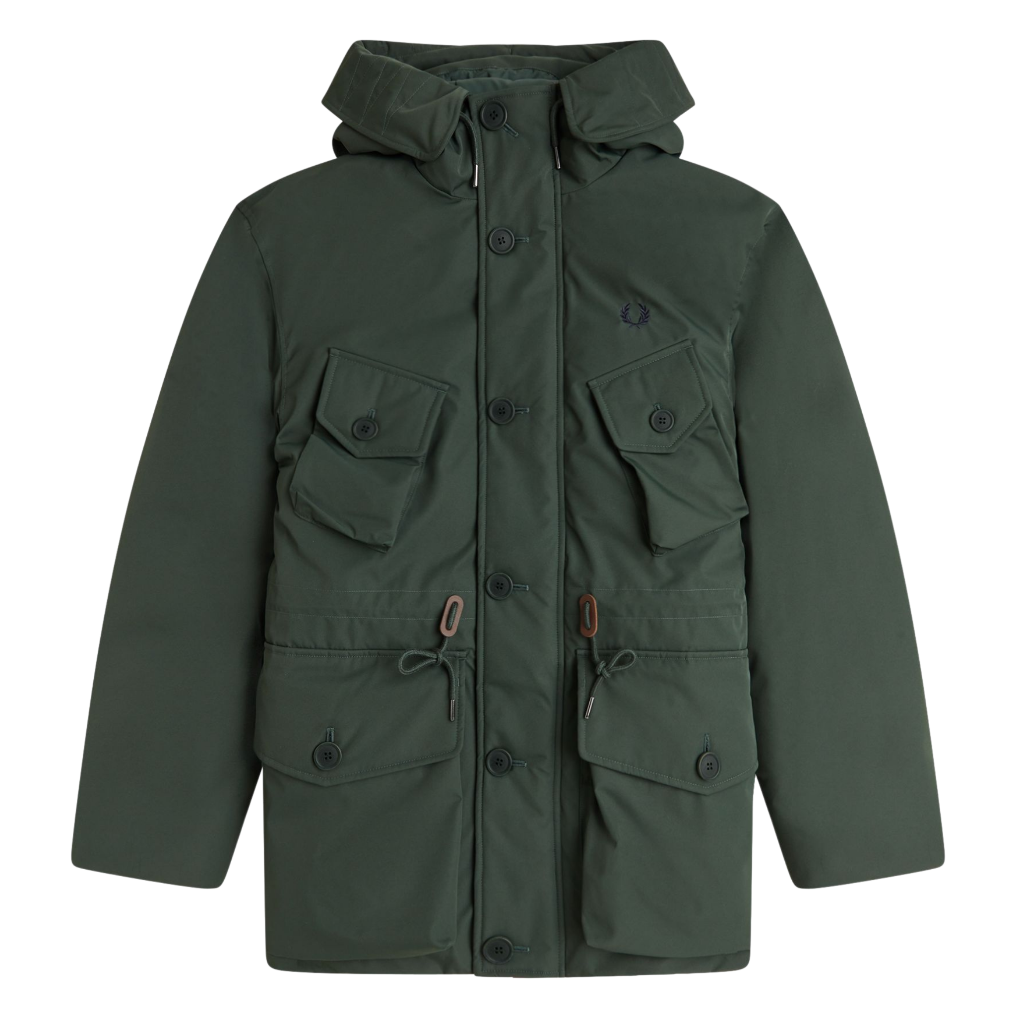 Mens Fred Perry Court Green Patch Pocket Puffer Jacket