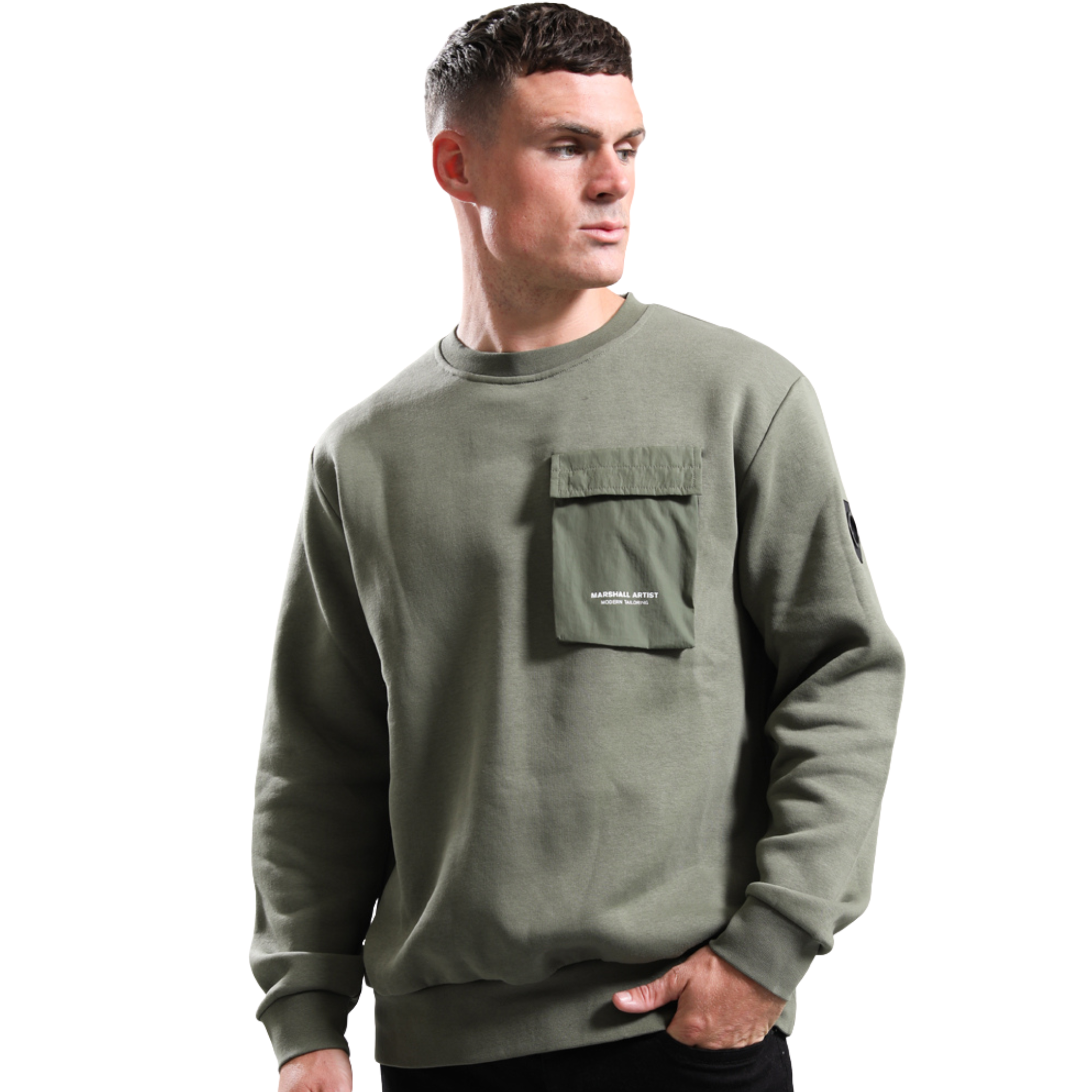 Mens Marshall Artist Moss Crux Crew Sweatshirt