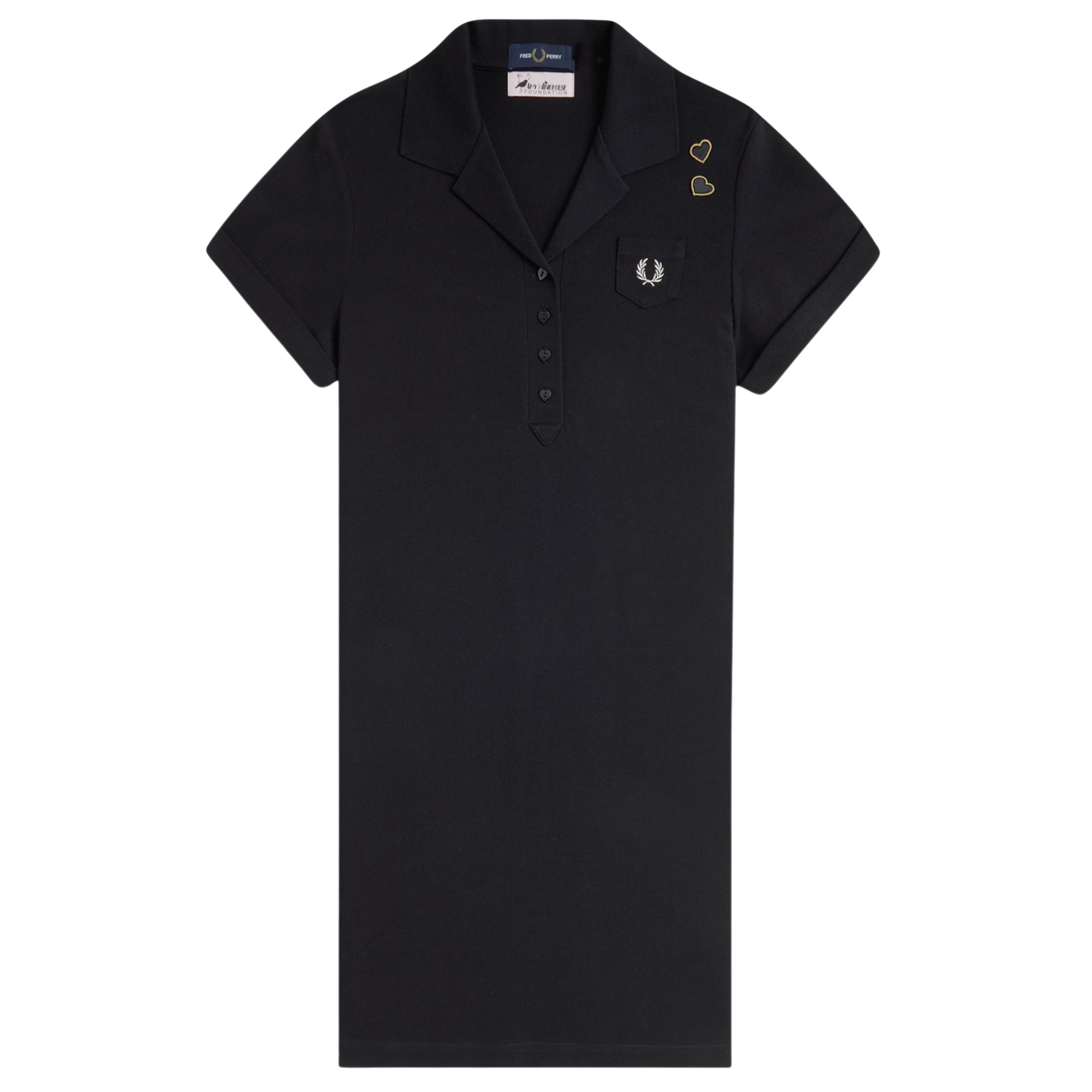 Womens Fred Perry x Amy Winehouse Black Pocket Detail Pique Dress