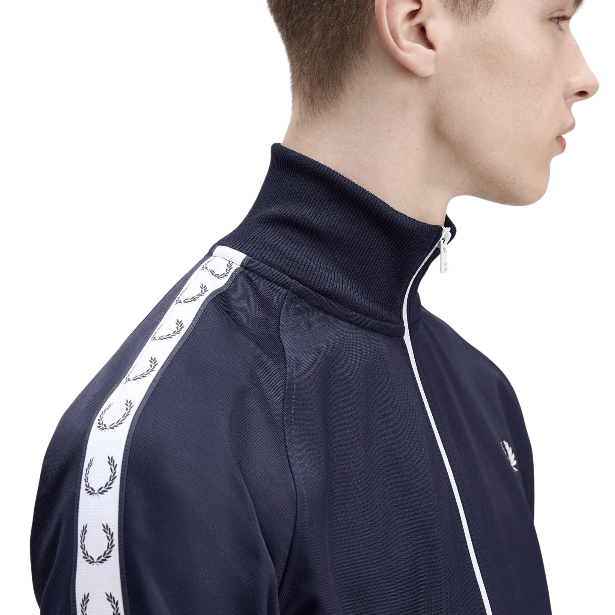 Mens Fred Perry Carbon Blue Taped Track Top
