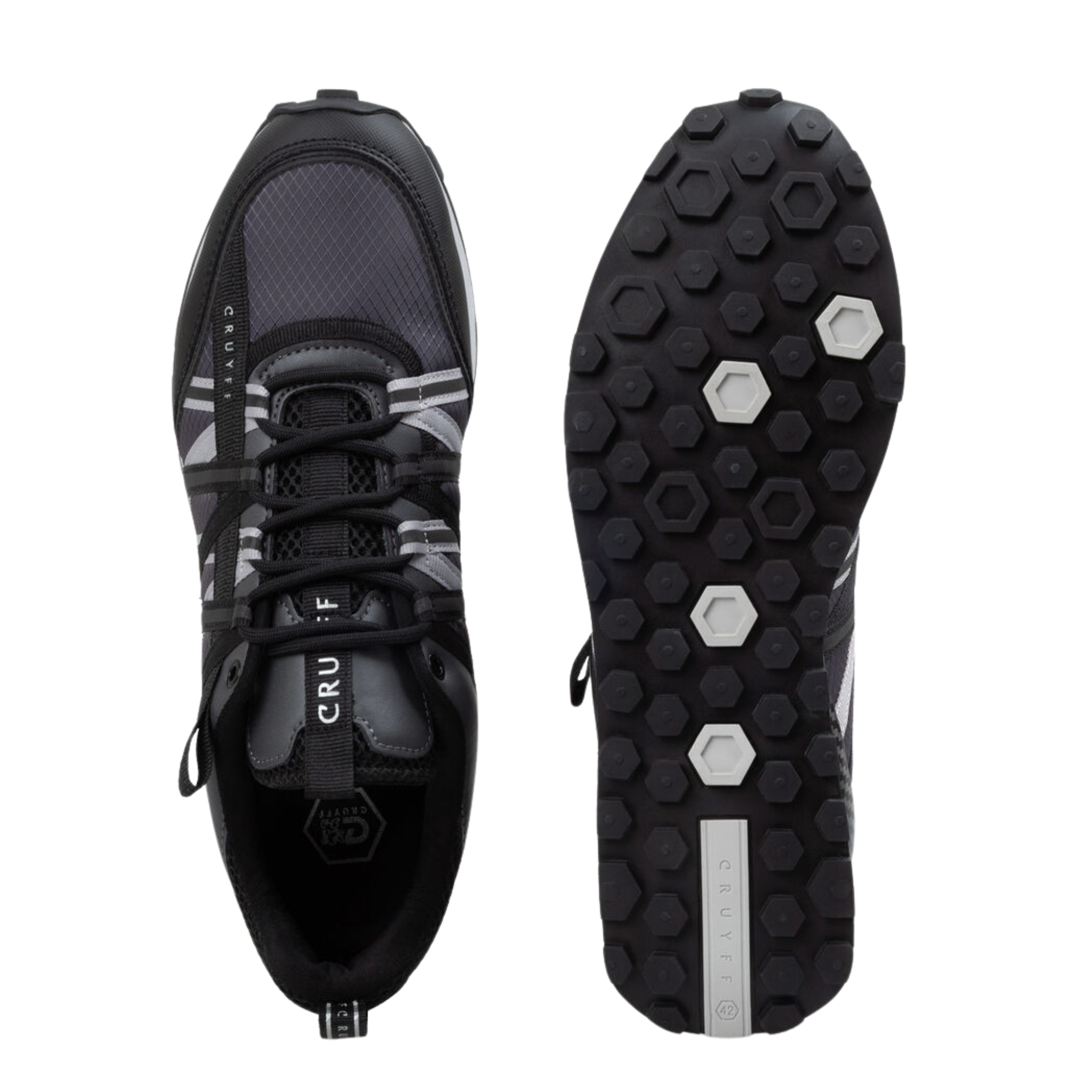 Mens Cruyff Black/Grey Fearia Trainers
