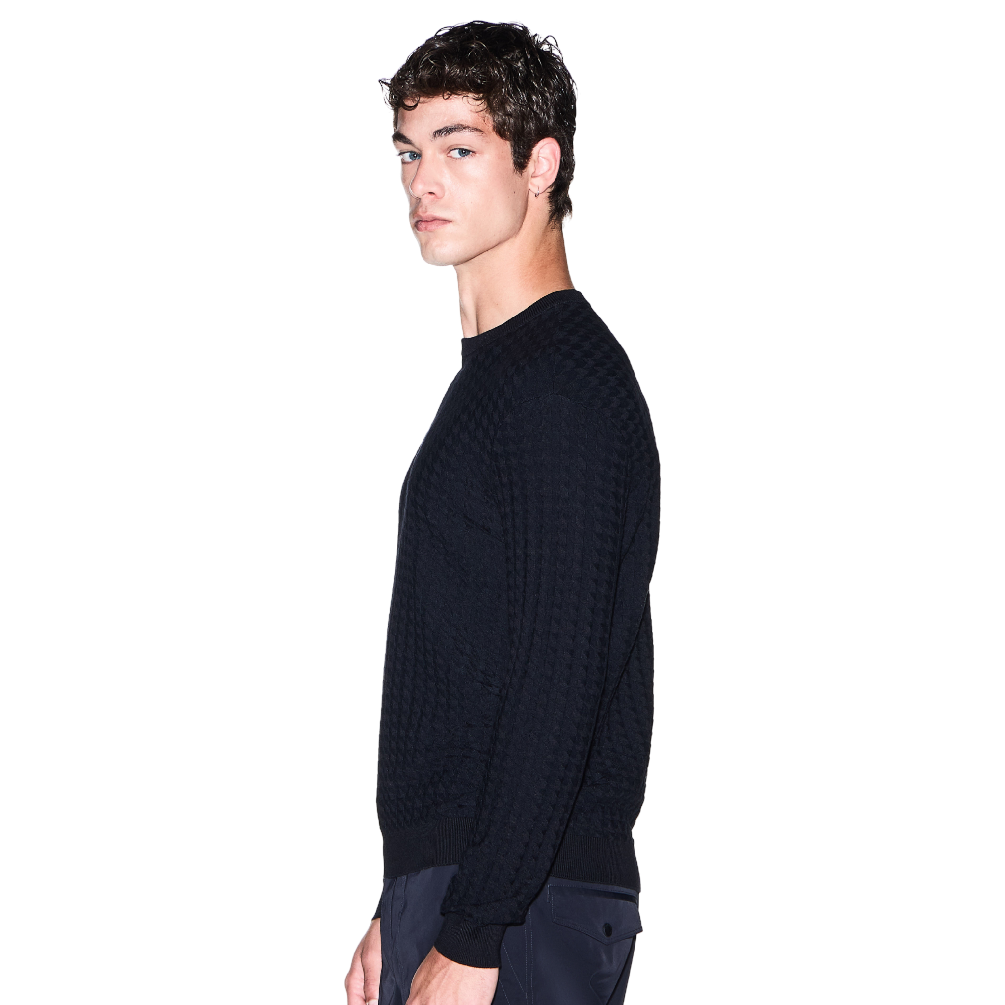 Mens Armani Exchange Deep Navy Arrow Knitted Jumper