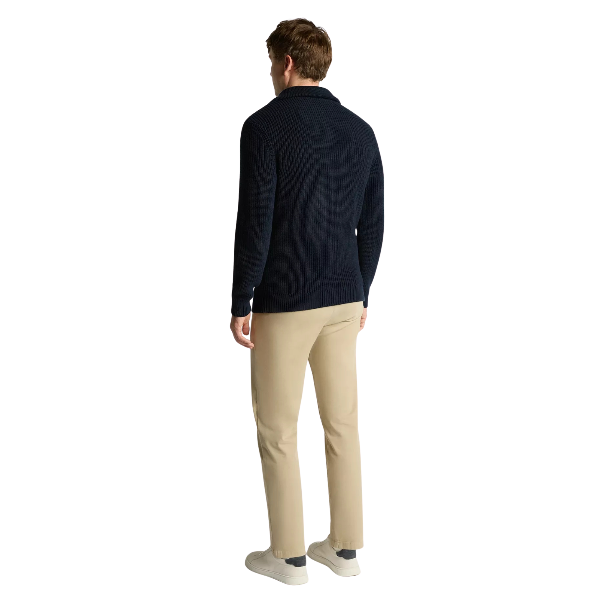 Mens Remus Uomo Navy Heavy Guage Half Zip Knit