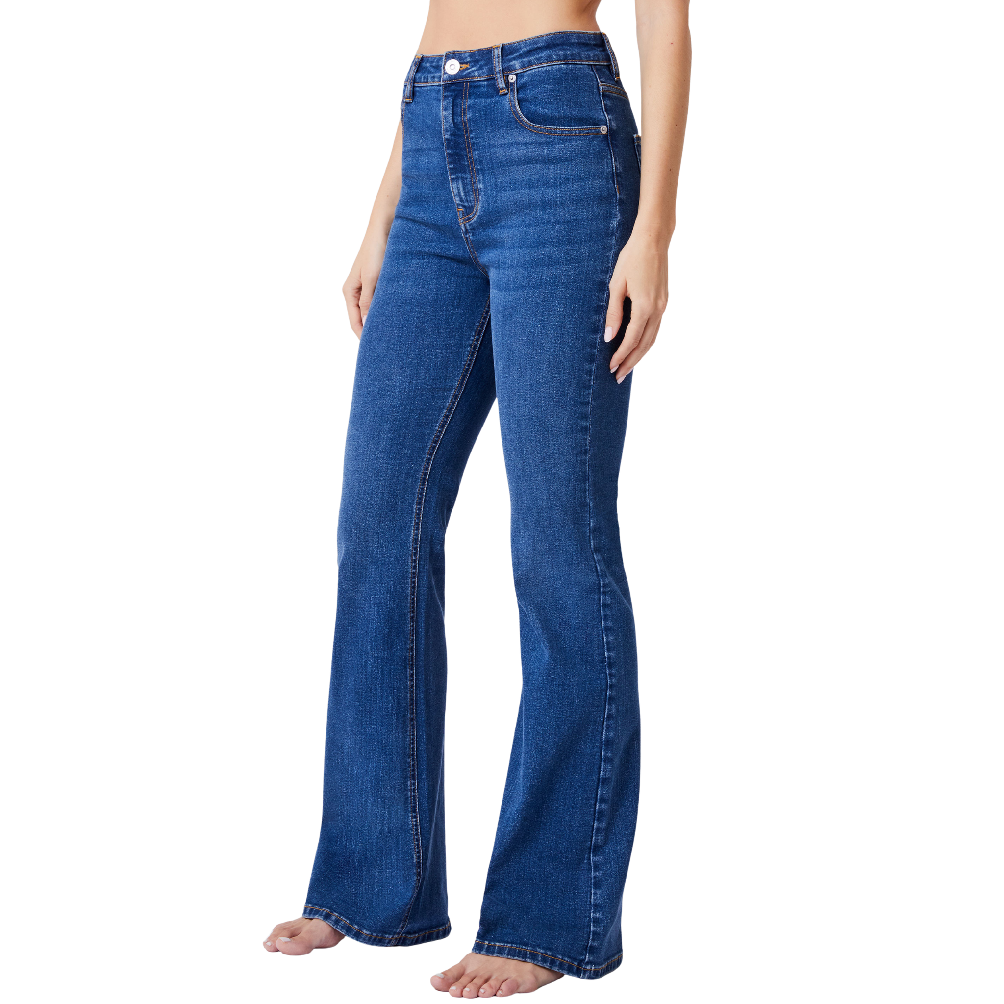 Womens French Connection Mid Wash Toms Flared Jeans