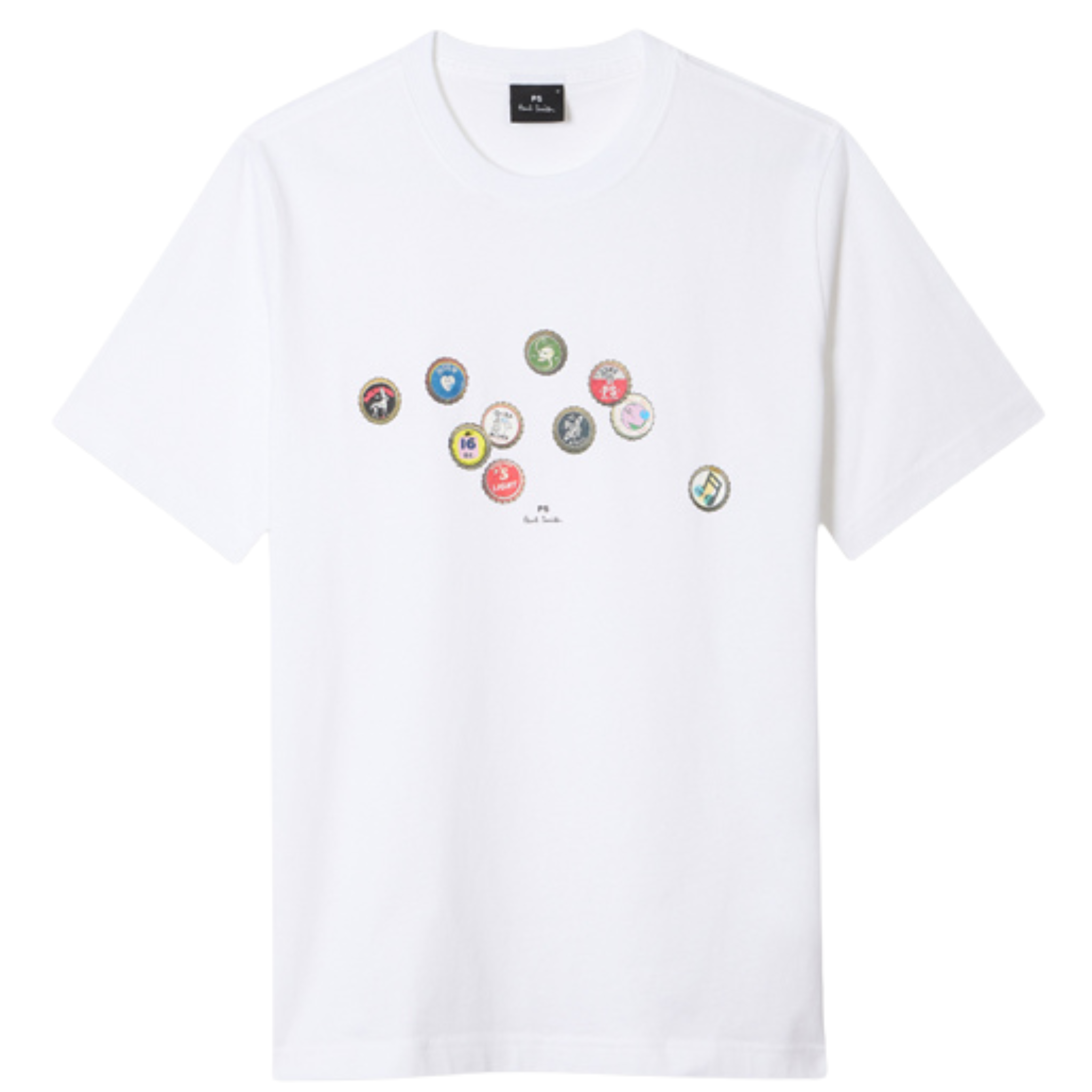 Mens Paul Smith White Bottle Tops S/s T Shirt