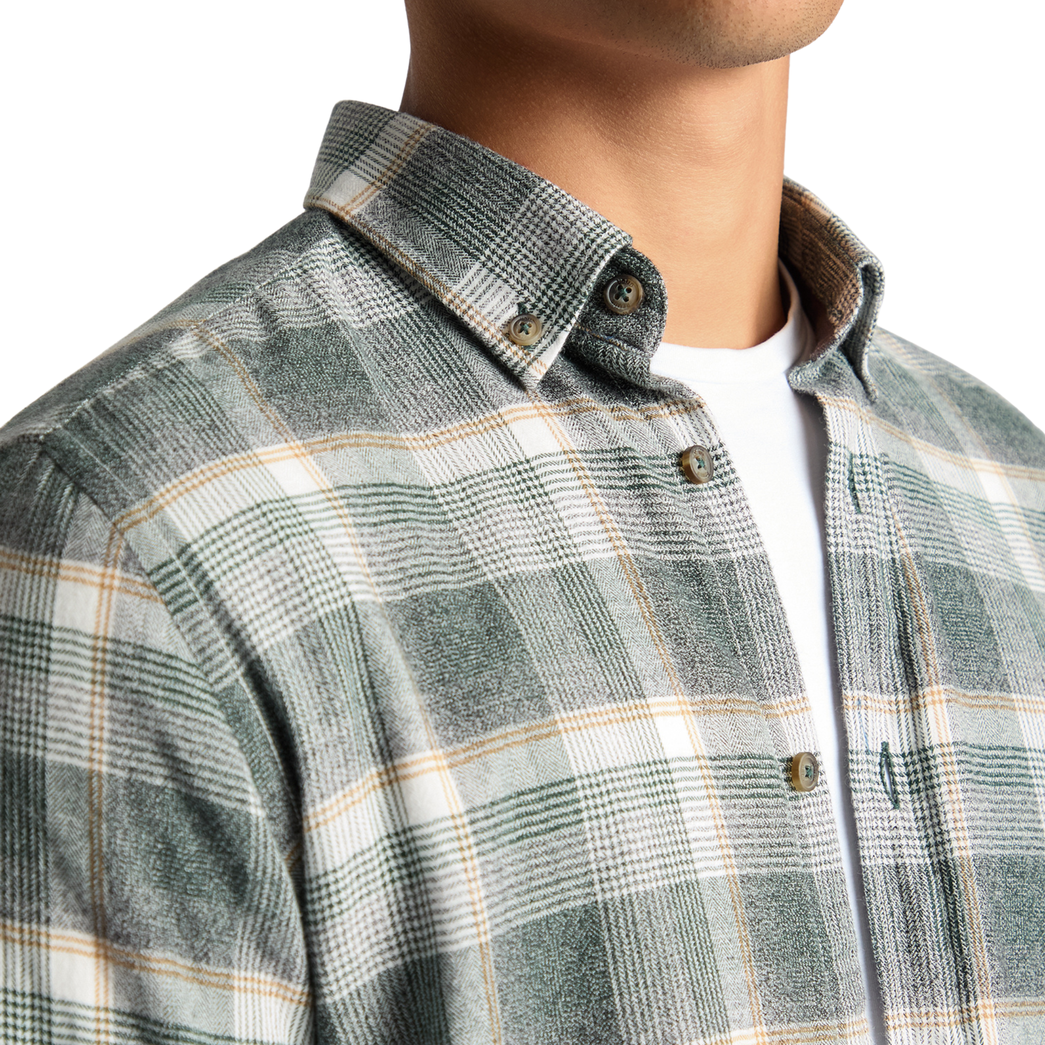 Mens Remus Uomo Green Check L/s Shirt