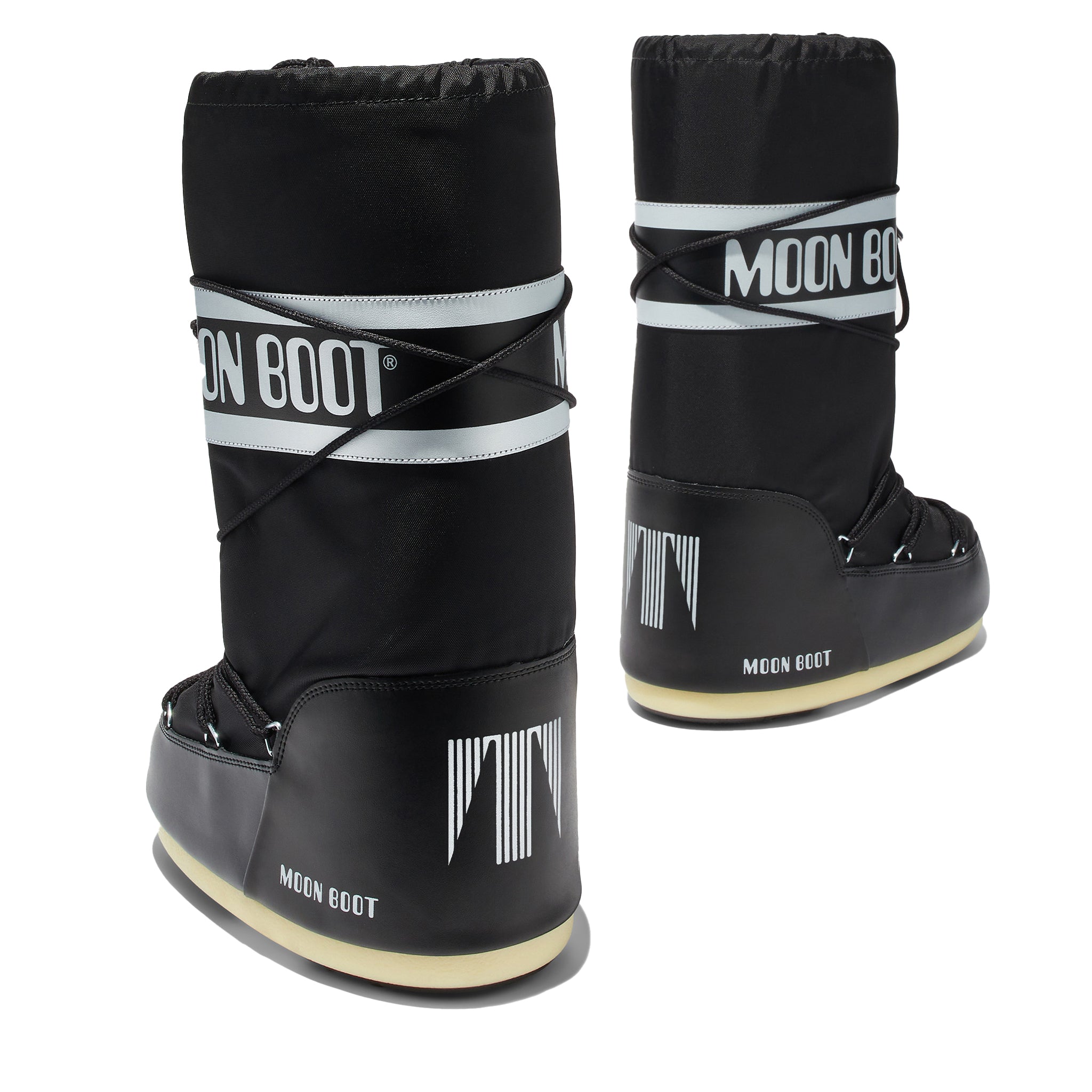 Womens Moon Boot Black Icon Nylon Boots