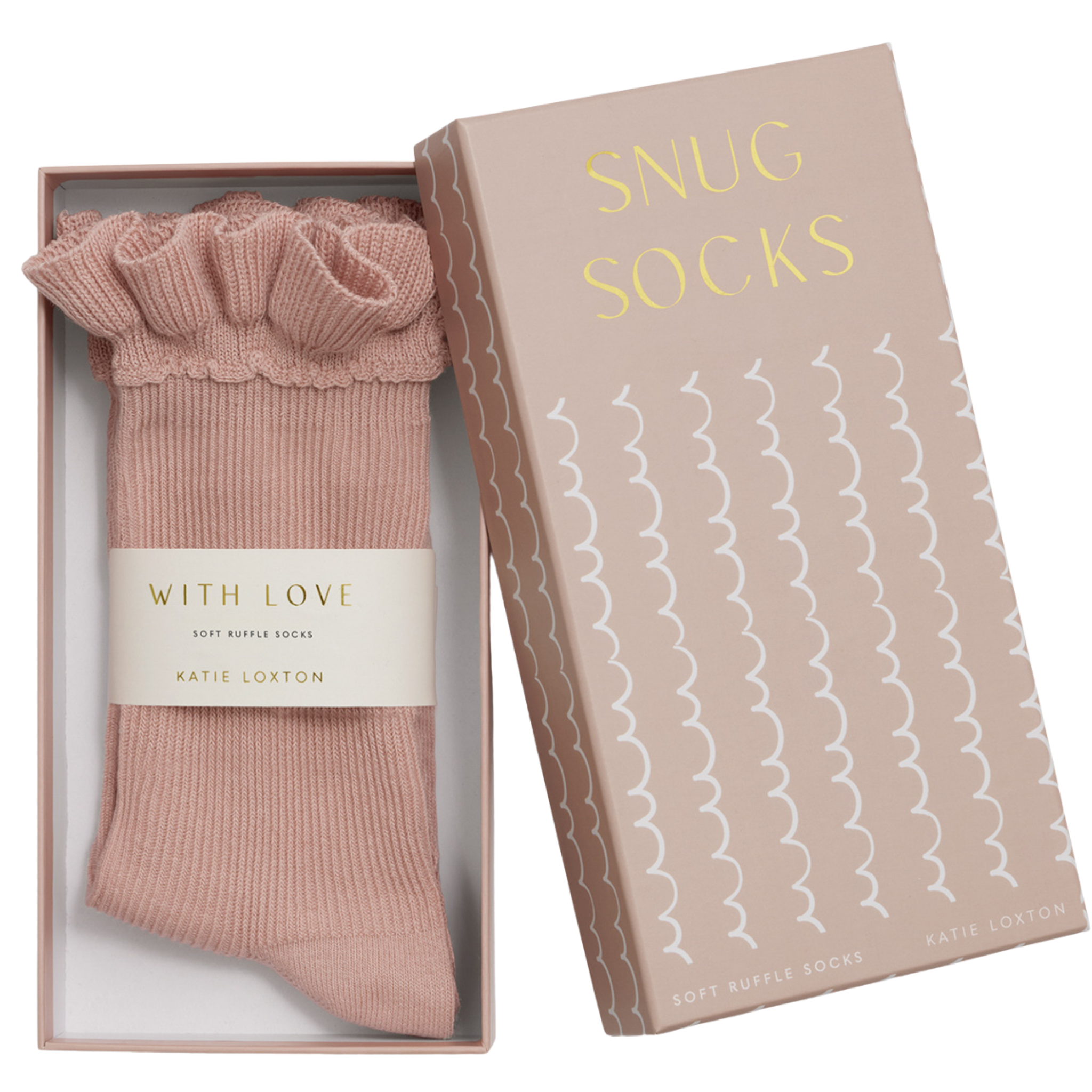 Womens Katie Loxton Pink Ruffle Gift Boxed Socks