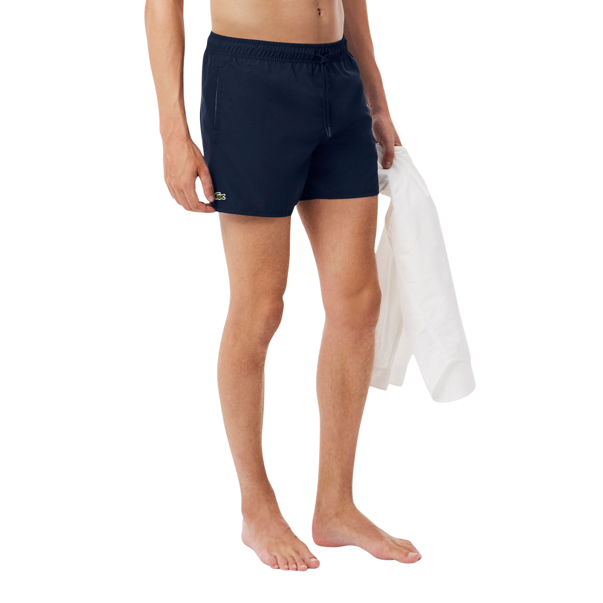 Mens Lacoste Navy/Green Quick-Dry Swim Shorts