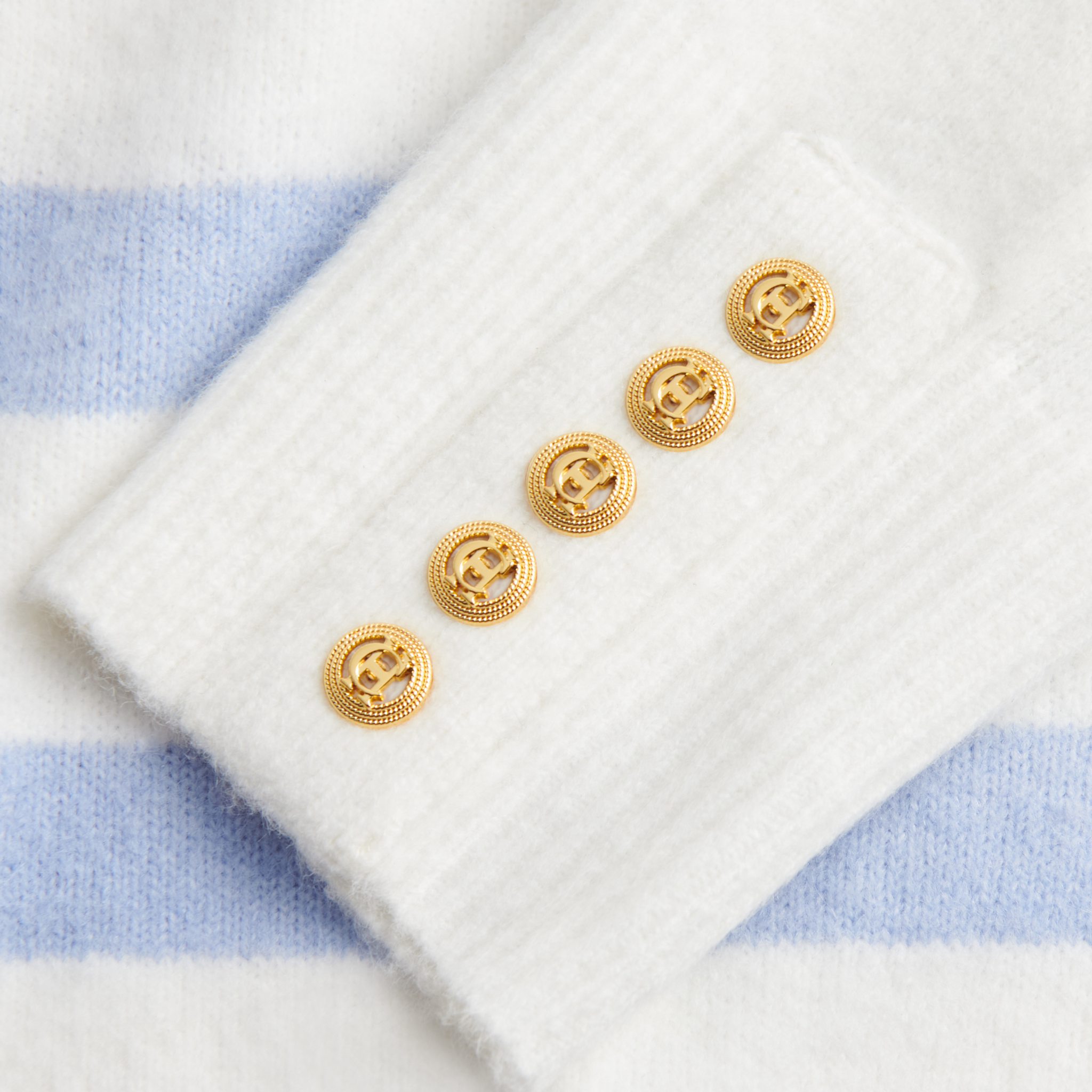 Womens Holland Cooper Natural/Powder Blue Lydia Quarter Zip Knit