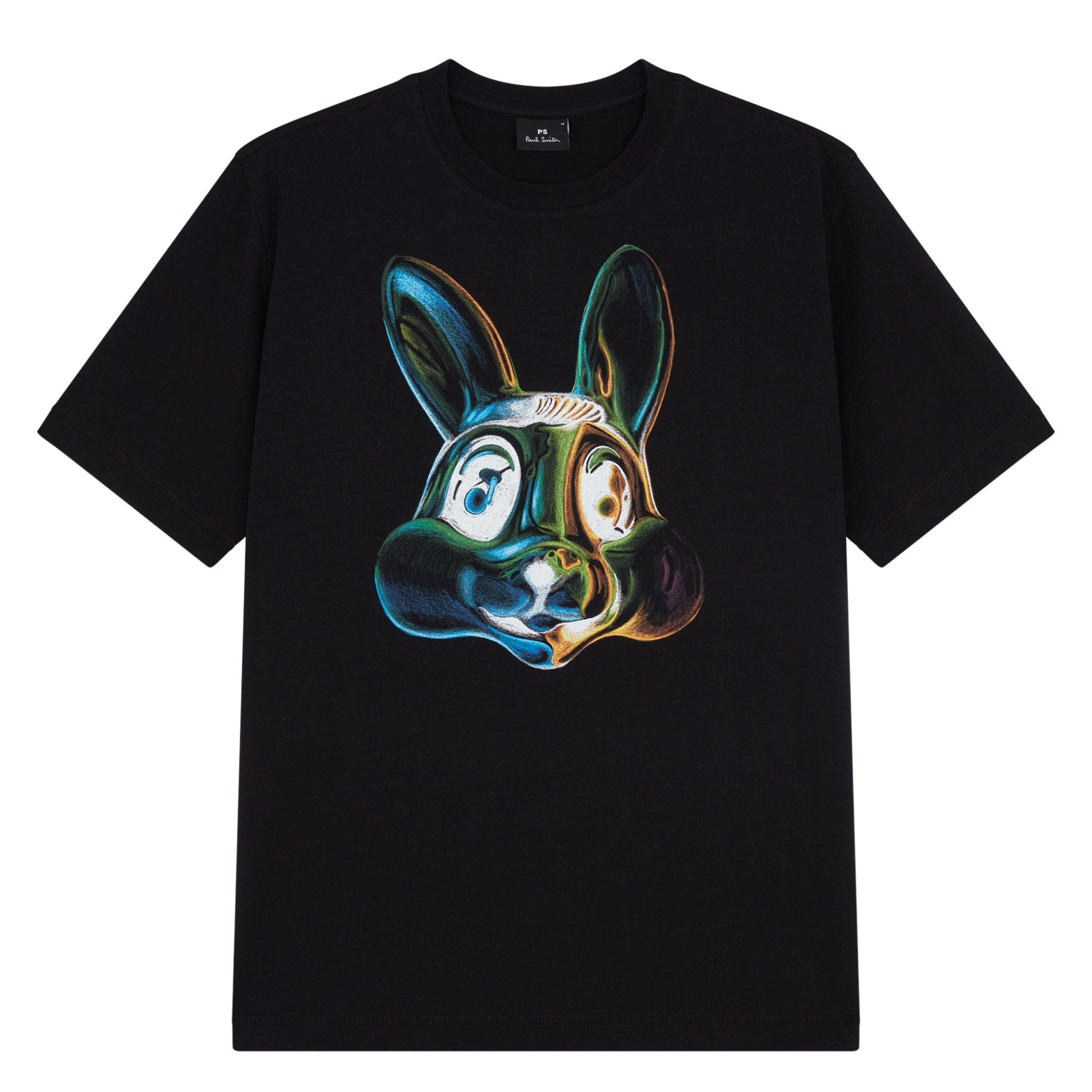 Mens Paul Smith Black Rabbit Art S/s T Shirt