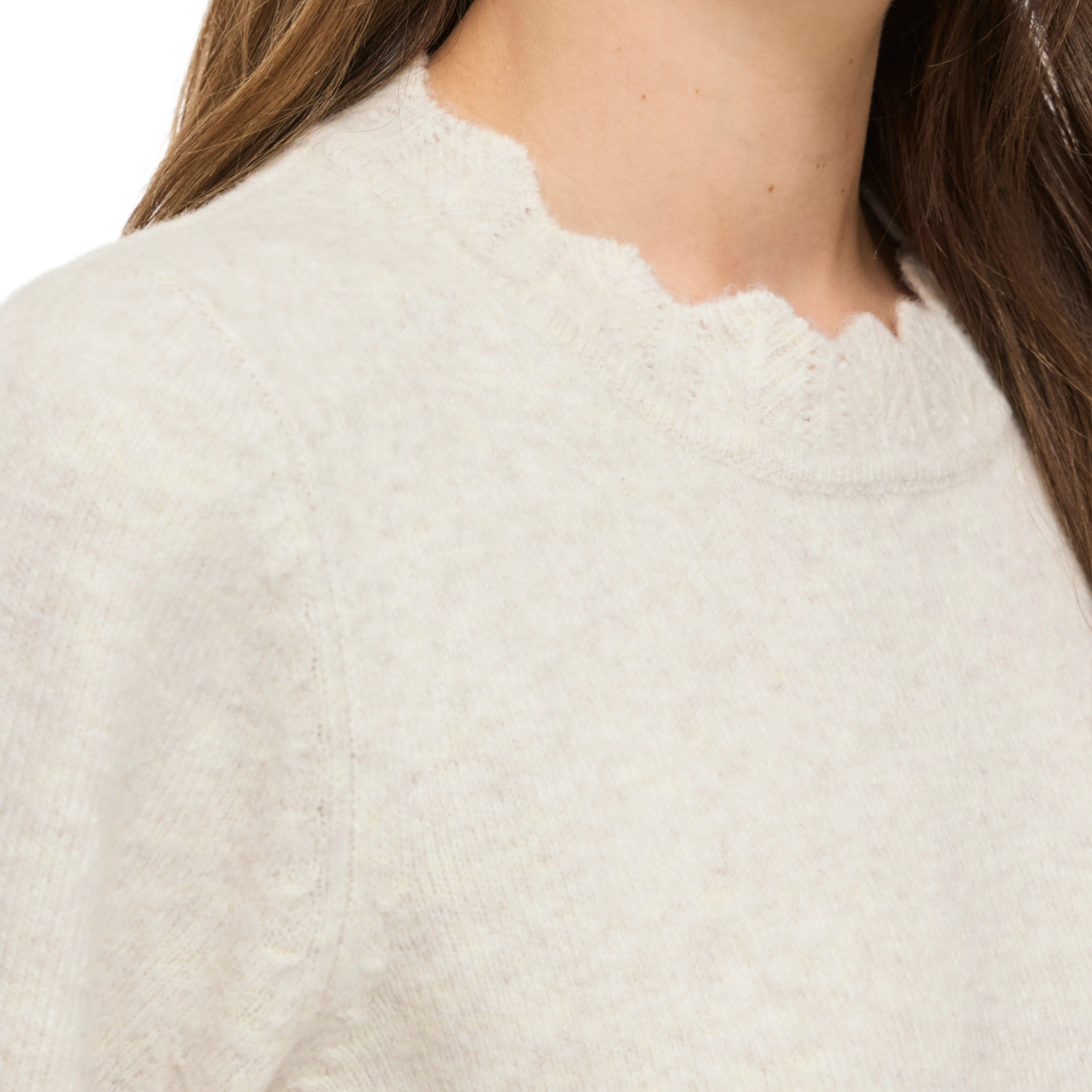 Womens Vila Super Light Natural Vinikolina 2/4 Sleeve Knit