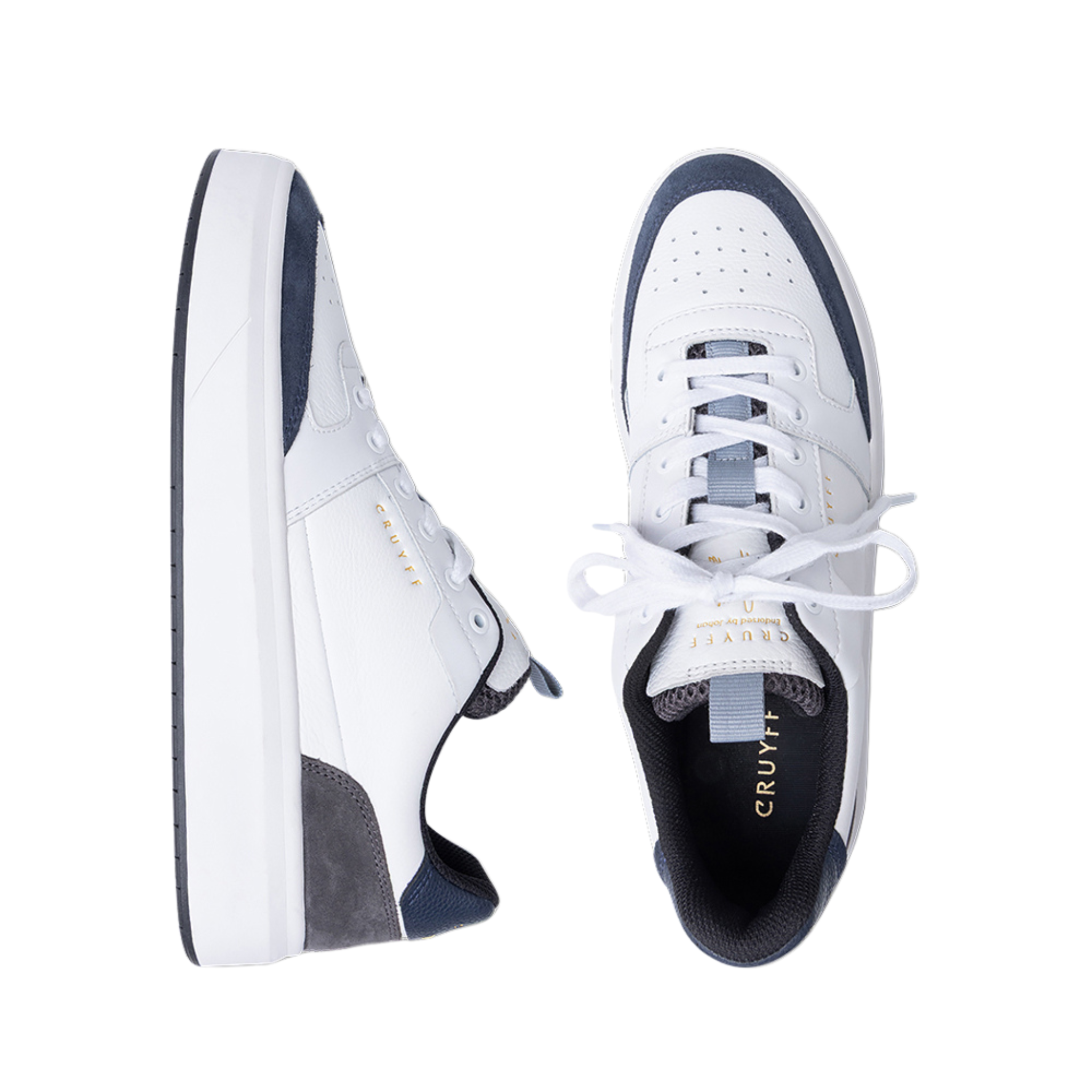 Mens Cruyff White/Navy Endorsed Pro Trainers