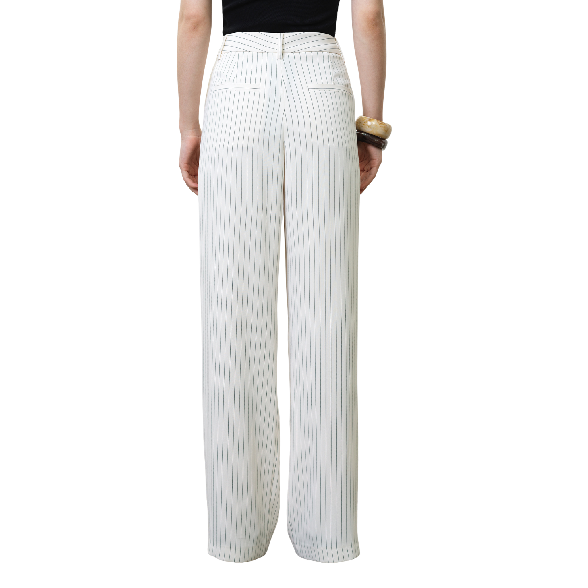 Womens French Connection Porcelain Cream Vinnie Pinstripe Trousers