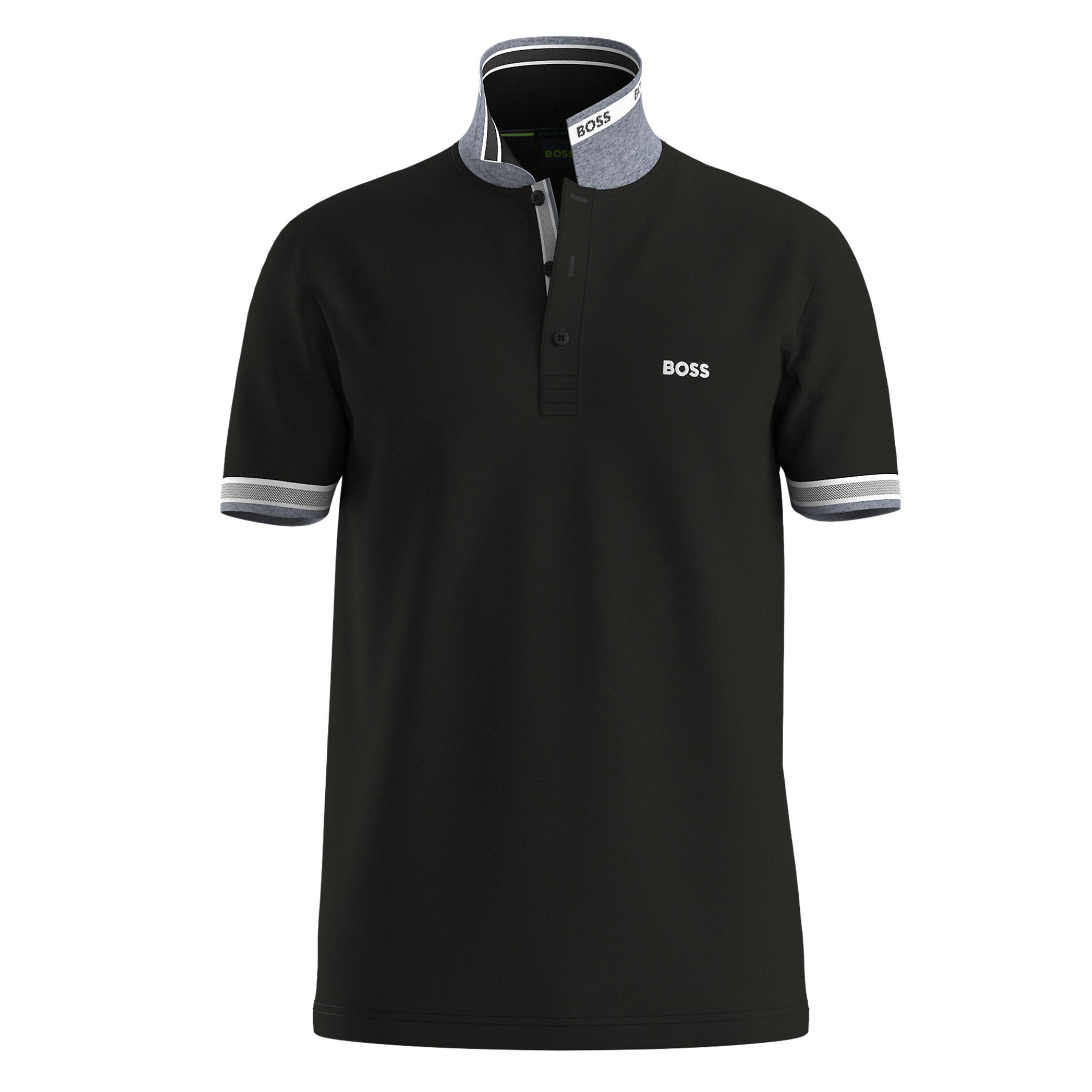 Mens BOSS Black Paddy Regular Fit S/s Polo Shirt