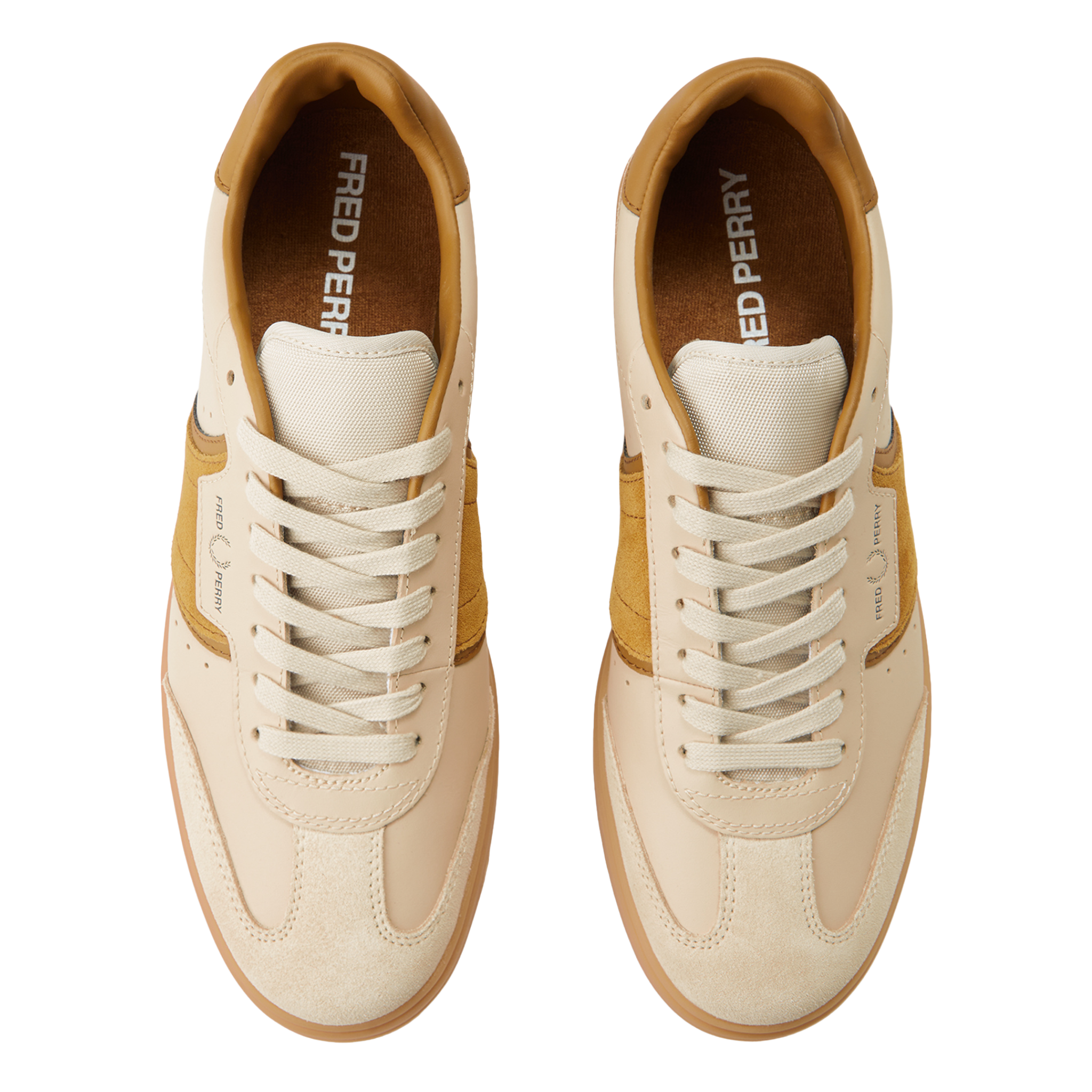 Mens Fred Perry Oatmeal B4 Leather/Suede Trainers