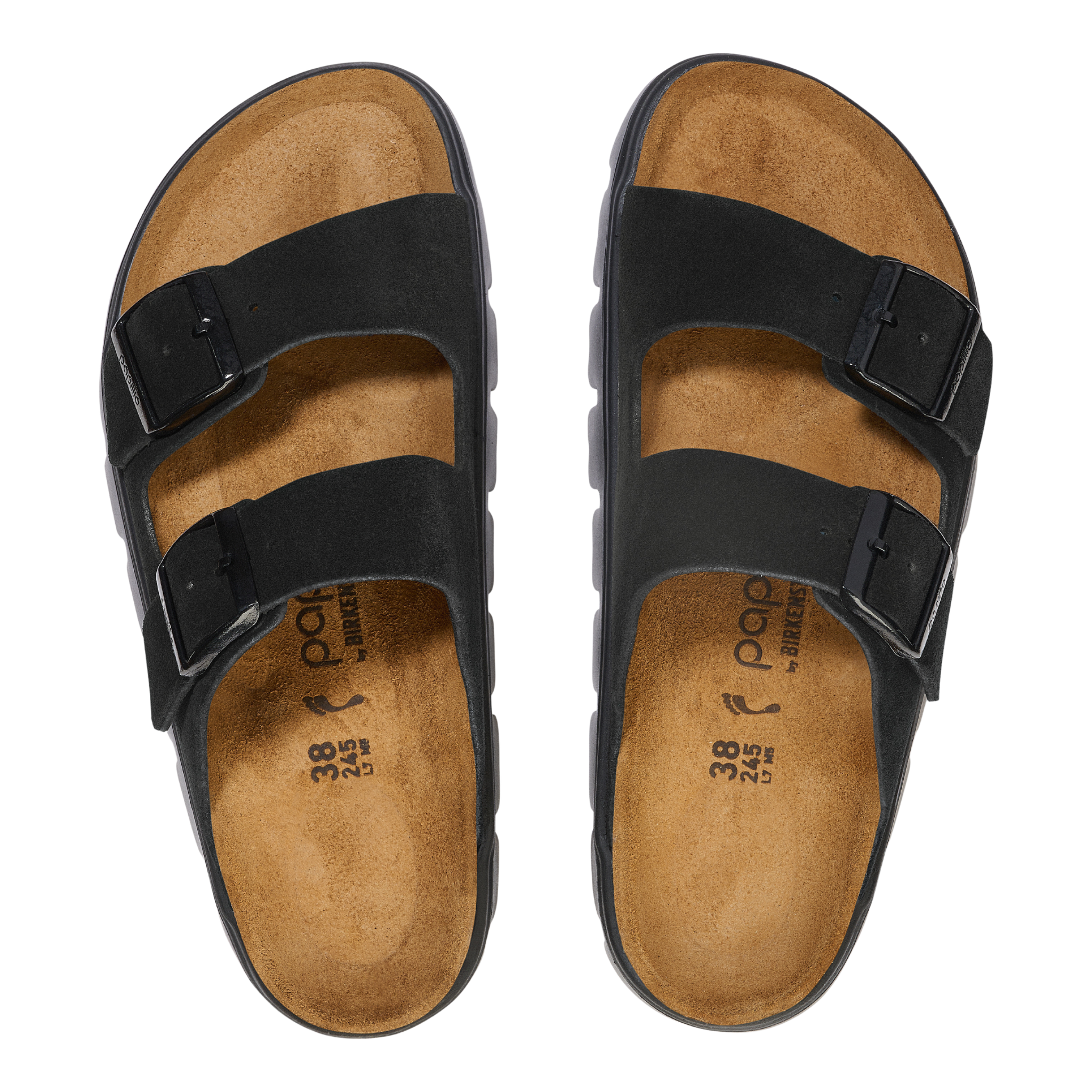 Womens Birkenstock Black Arizona Chunky Suede Sandals