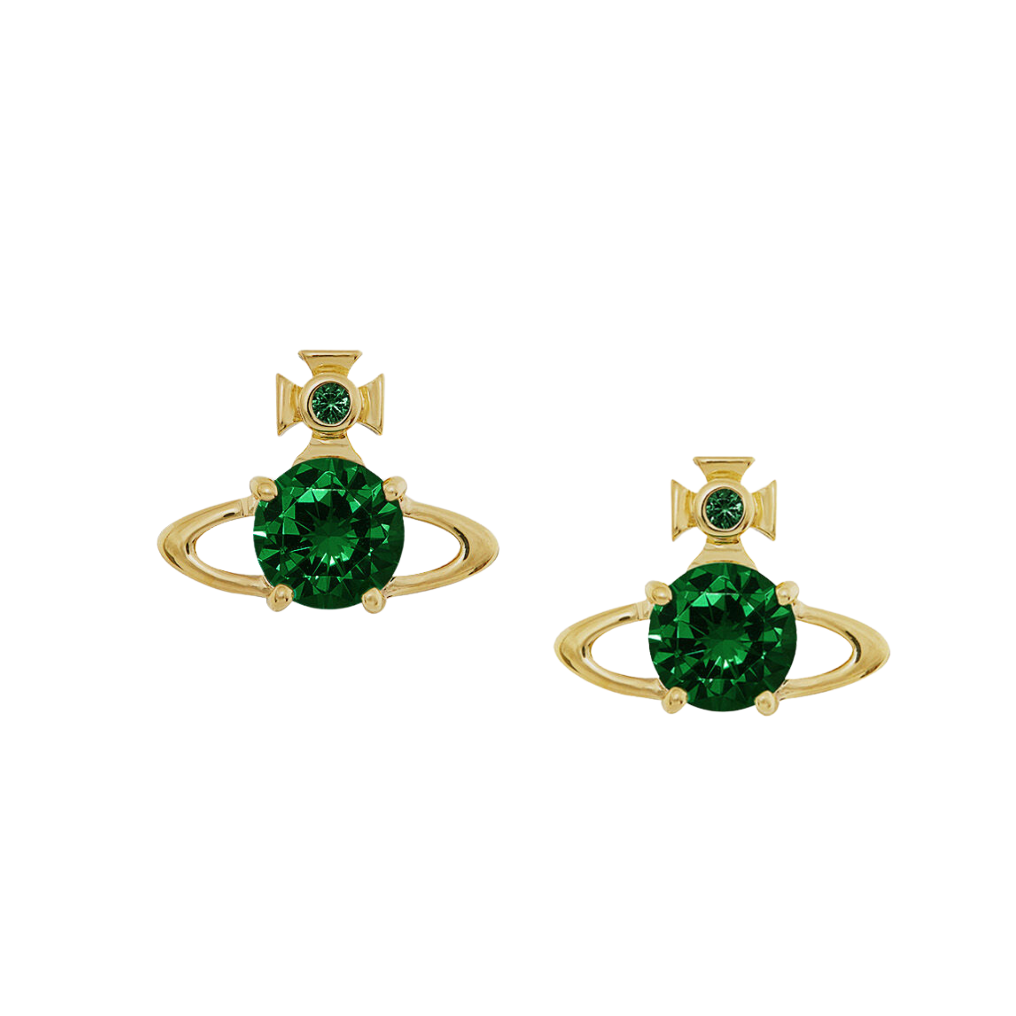 Vivienne Westwood Gold/Emerald CZ Reina Earrings