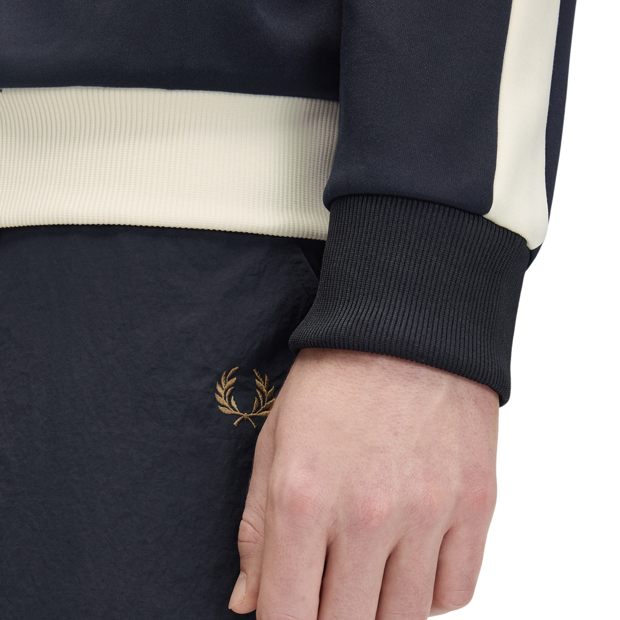 Mens Fred Perry x Meyba Navy Cut & Sew Track Jacket
