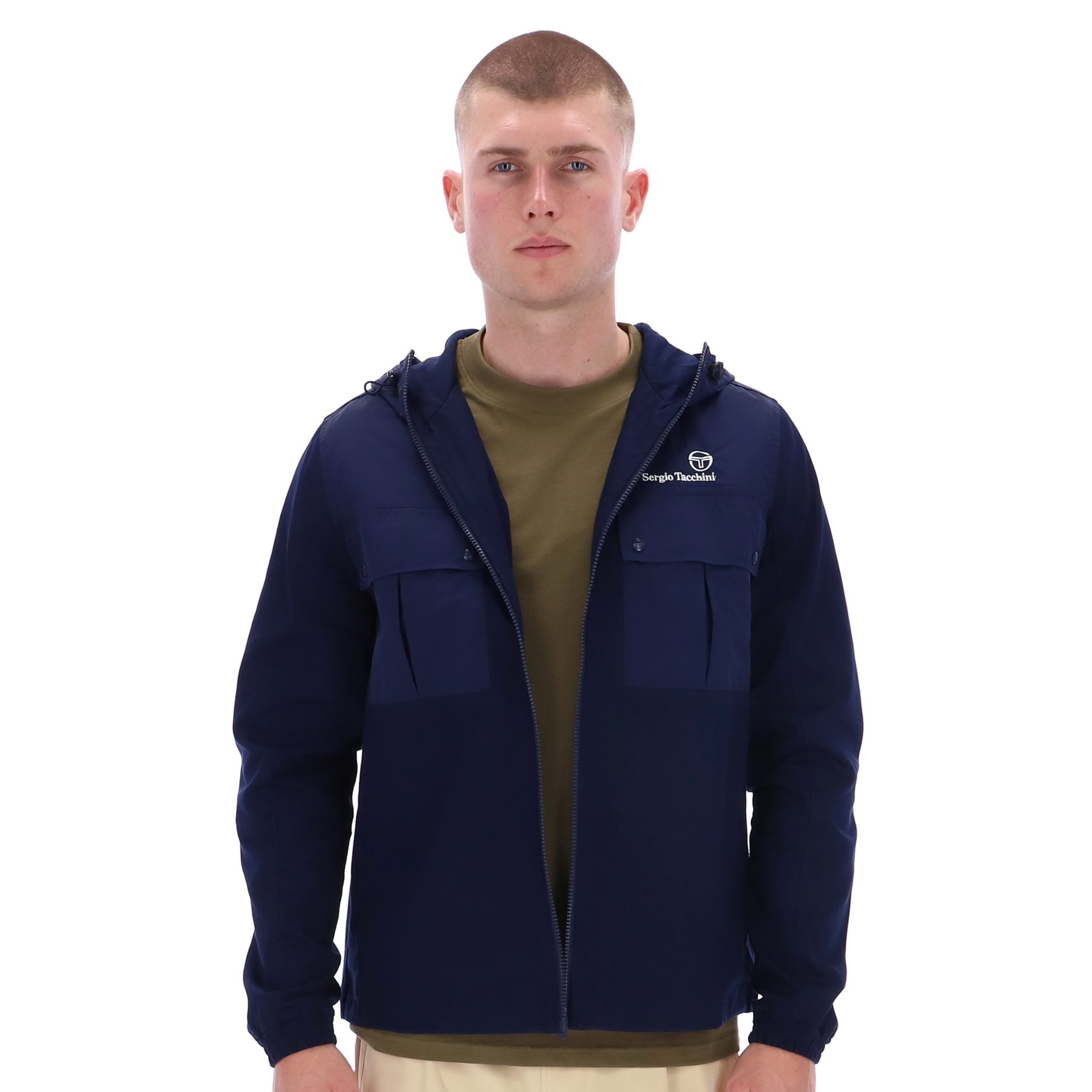 Mens Sergio Tacchini Maritime Blue Calisti Hooded Jacket