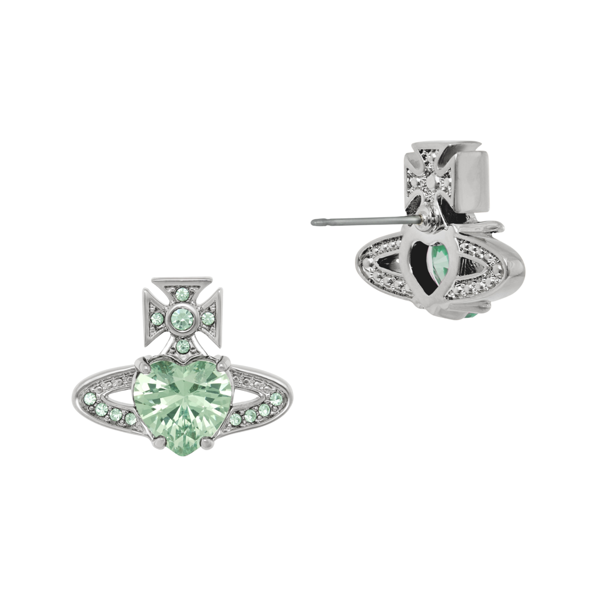 Vivienne Westwood Platinum/Light Green Ariella Earrings