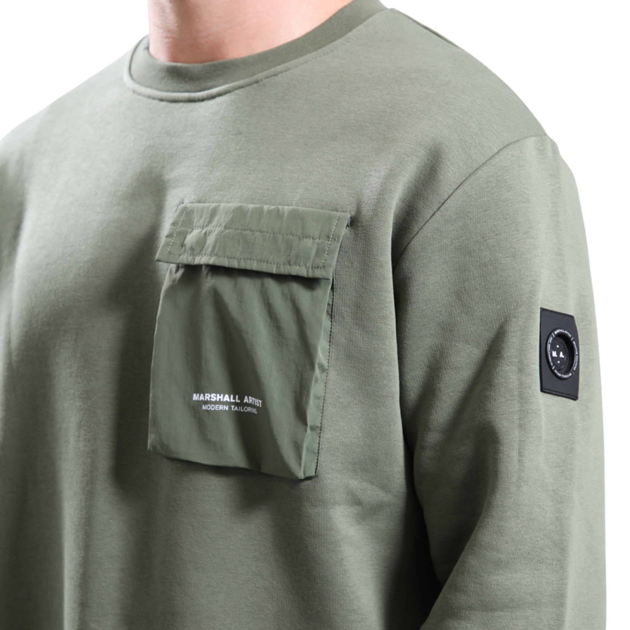 Mens Marshall Artist Moss Crux Crew Sweatshirt
