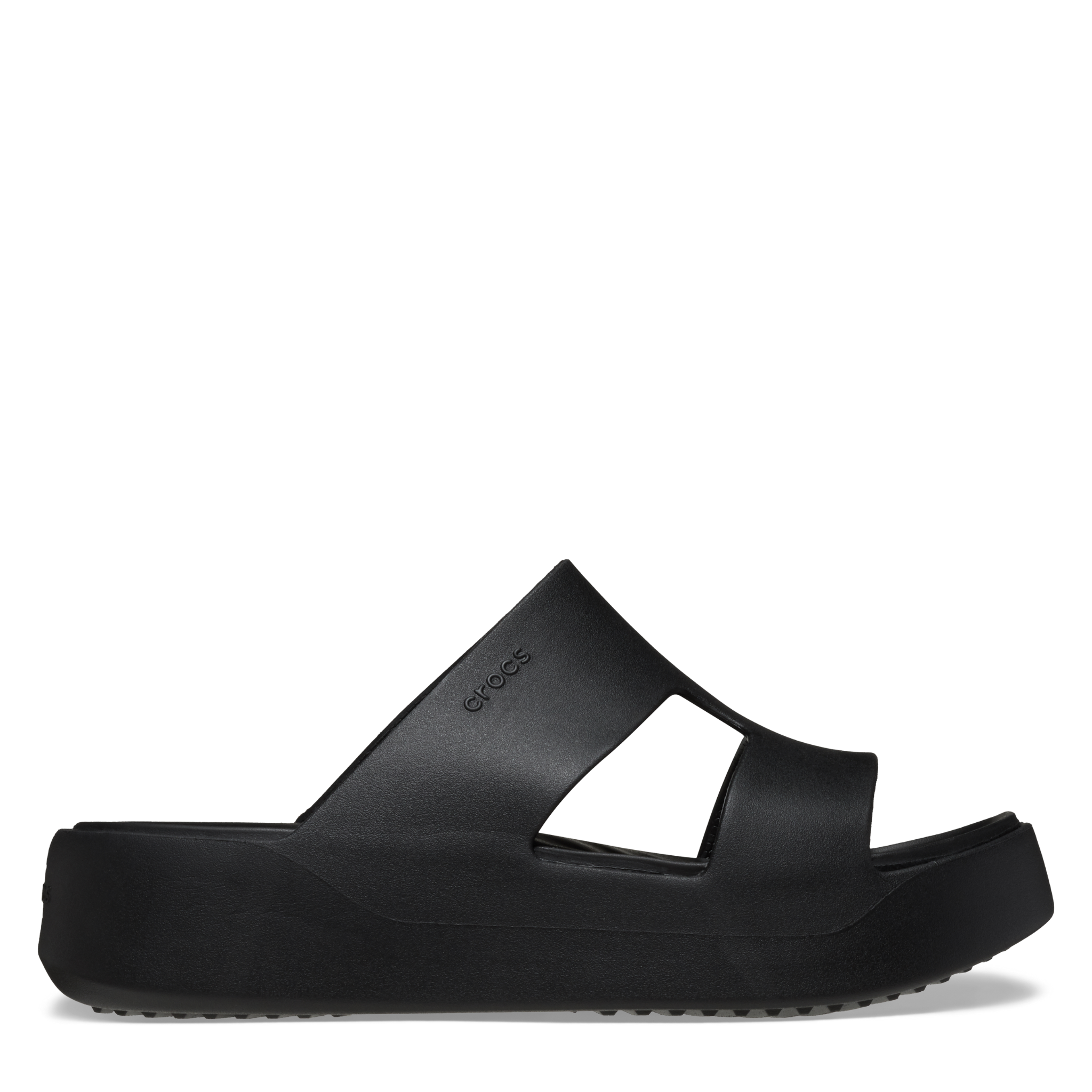 Womens Crocs Black Getaway Platform H-Strap Sandals