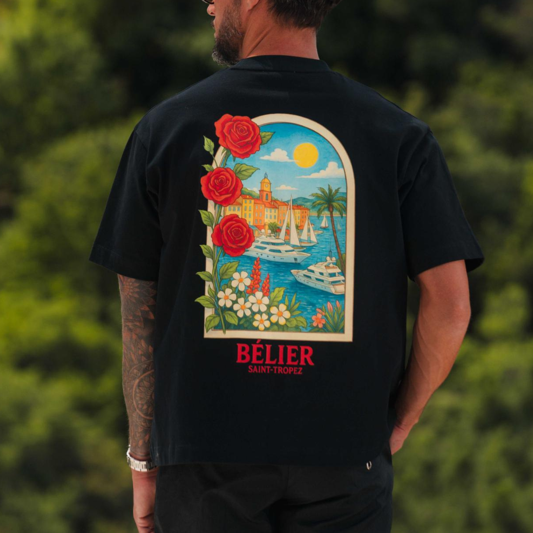 Mens Belier Black St.tropez Arch Belier Graphic S/s T Shirt