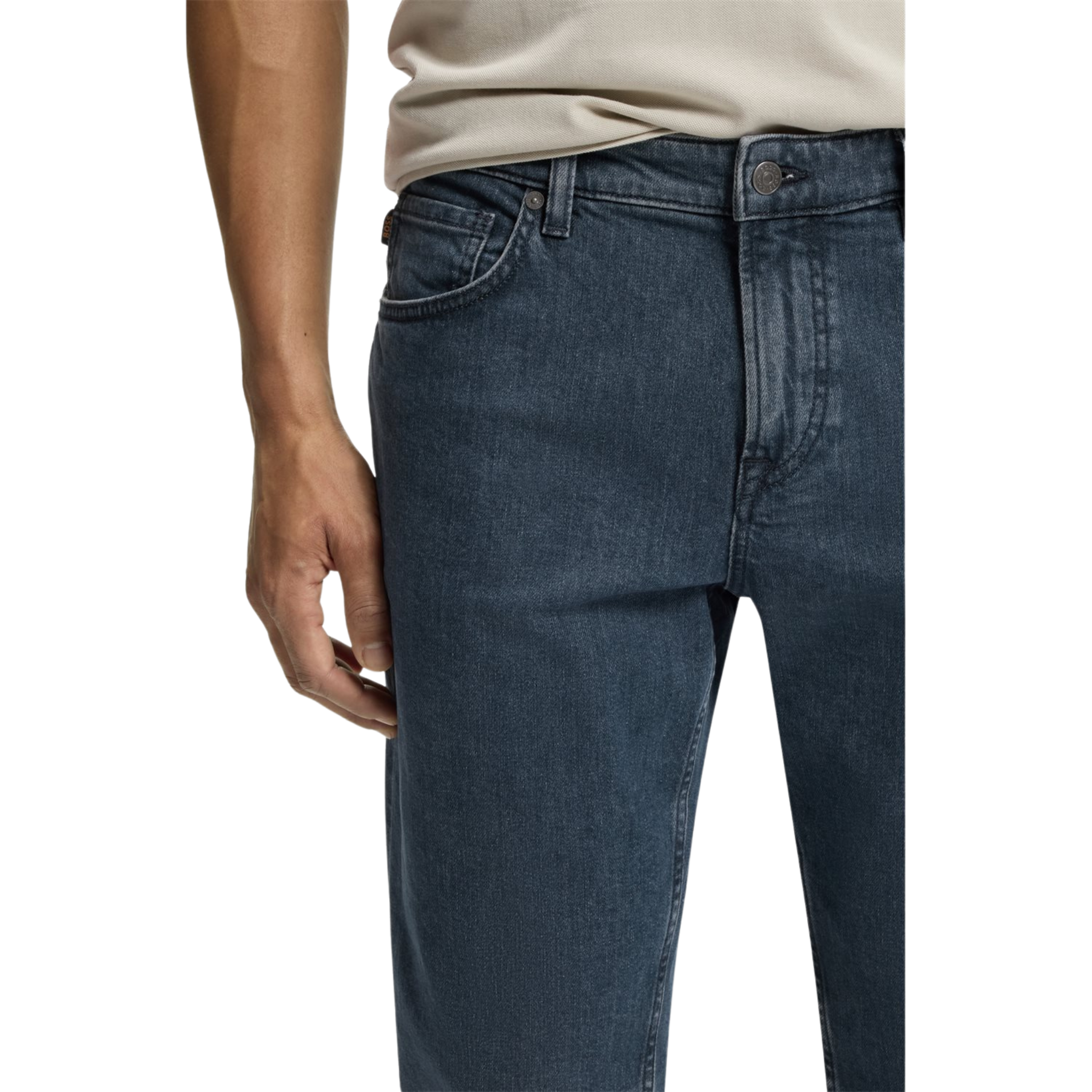 Mens BOSS Navy RE.MAINE BO Regular Fit Jeans