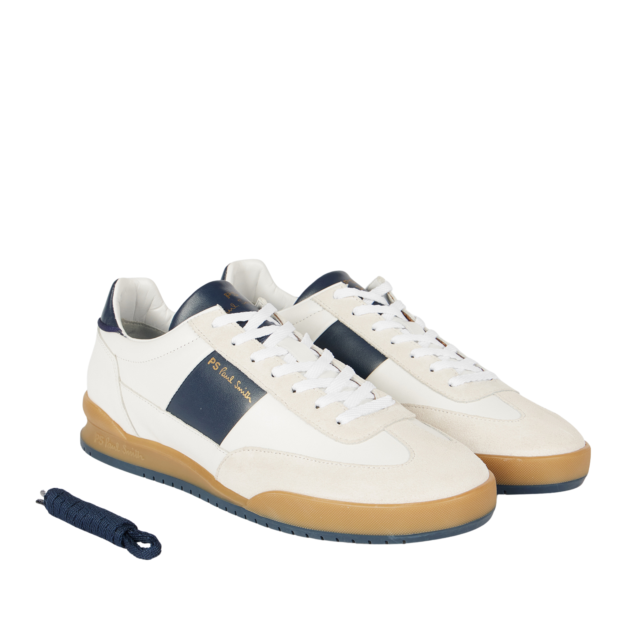Mens Paul Smith White/Navy Panel Dover Trainers