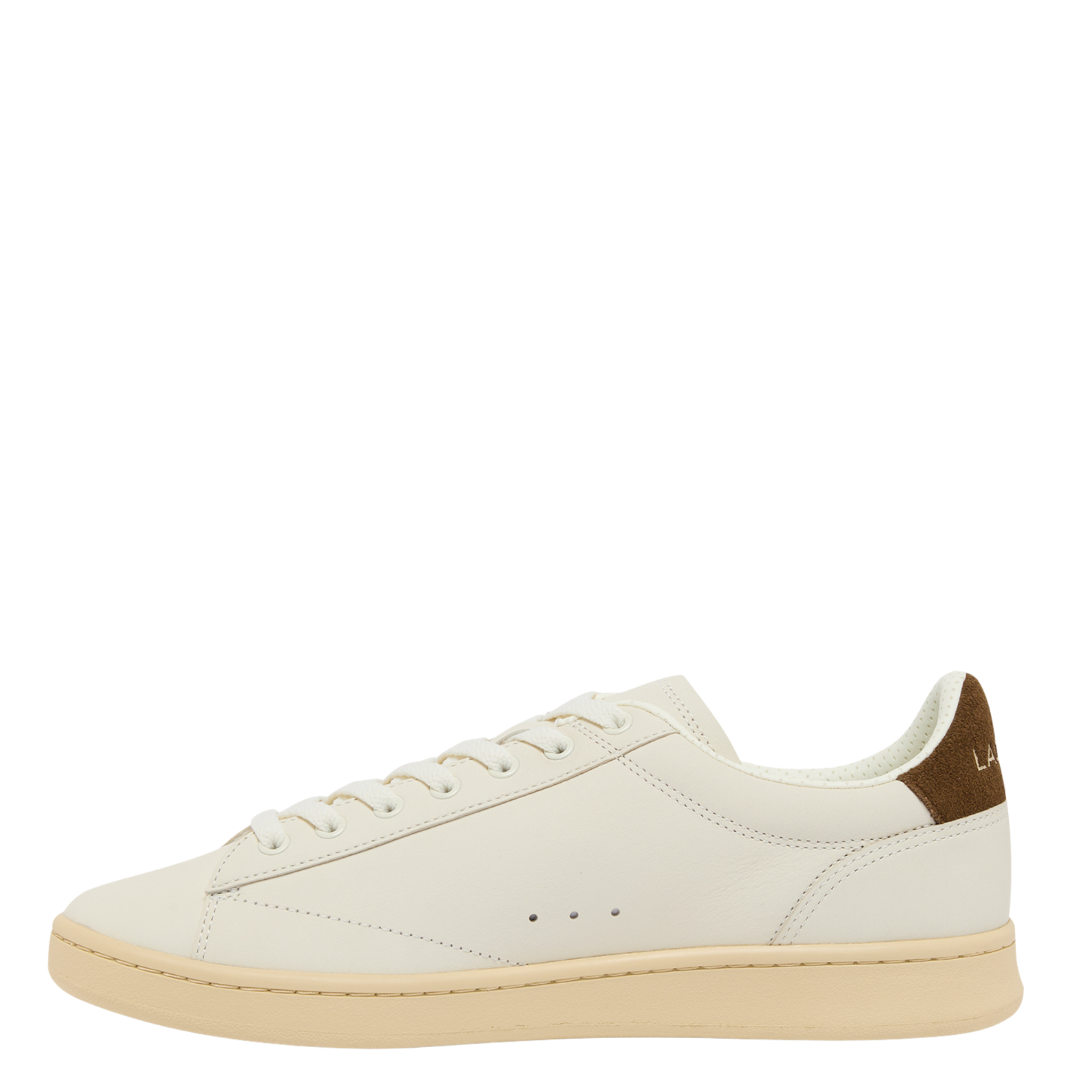 Mens Lacoste Off White/Dark Brown Carnaby Set Trainers