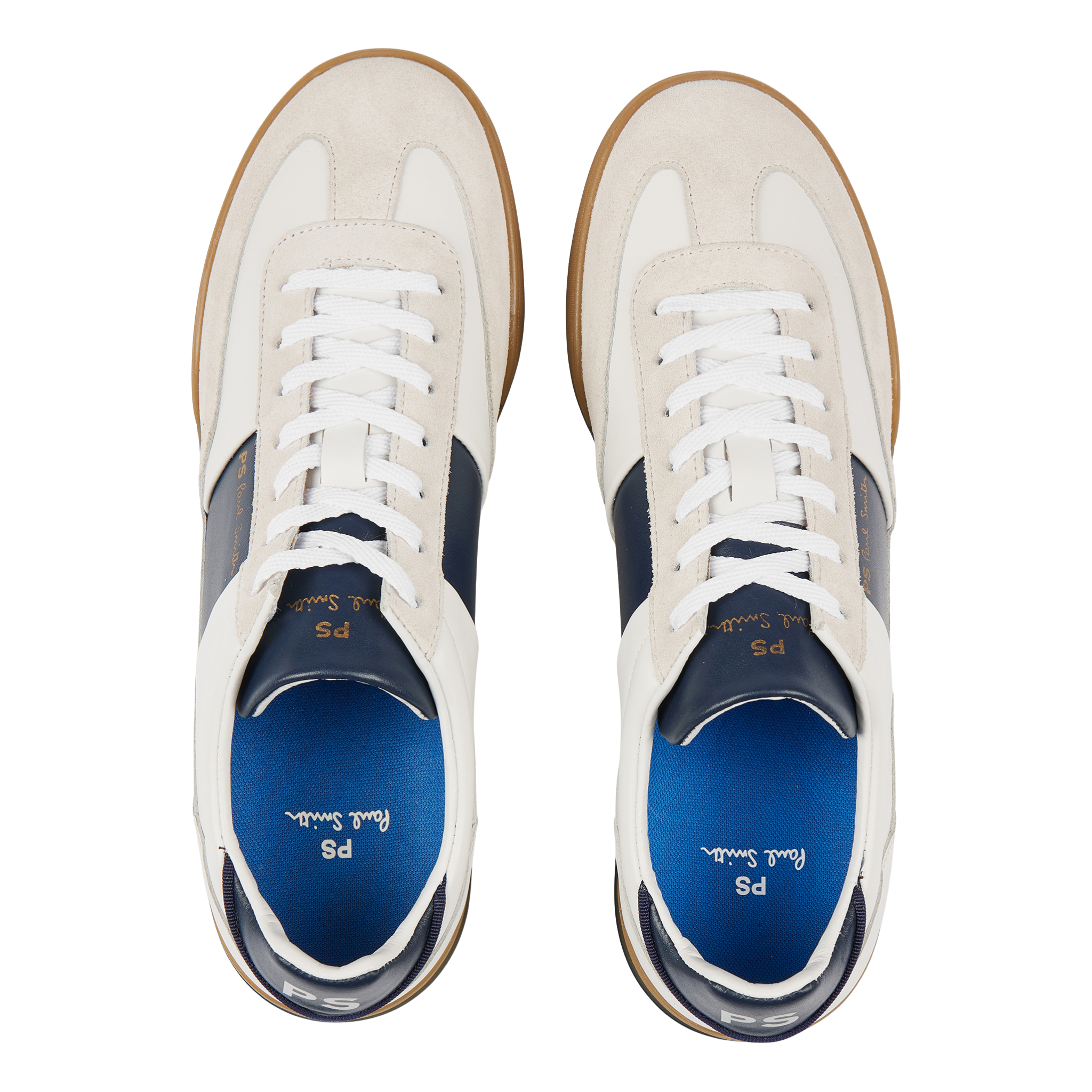 Mens Paul Smith White/Navy Panel Dover Trainers