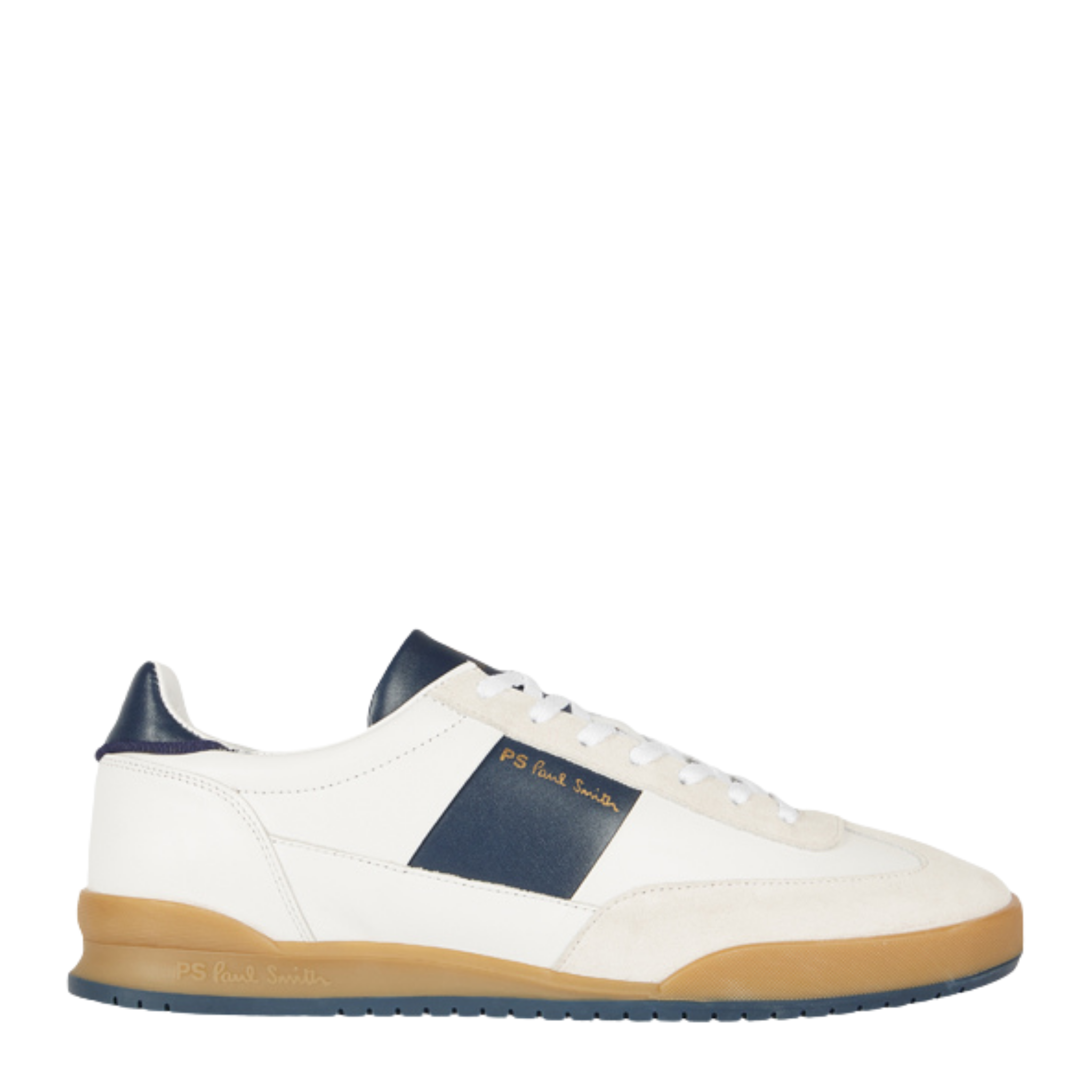 Mens Paul Smith White/Navy Panel Dover Trainers