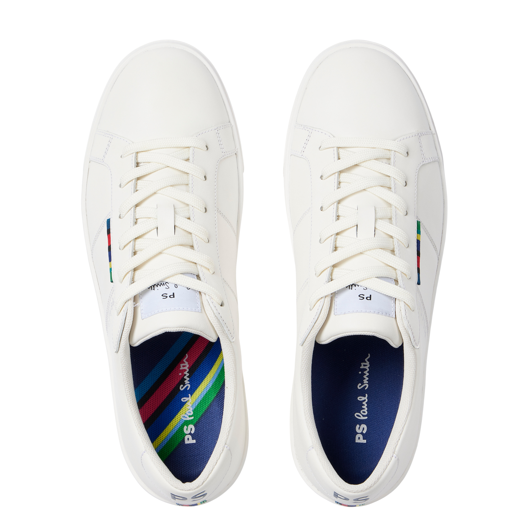 Mens Paul Smith White Beech Leather Trainers