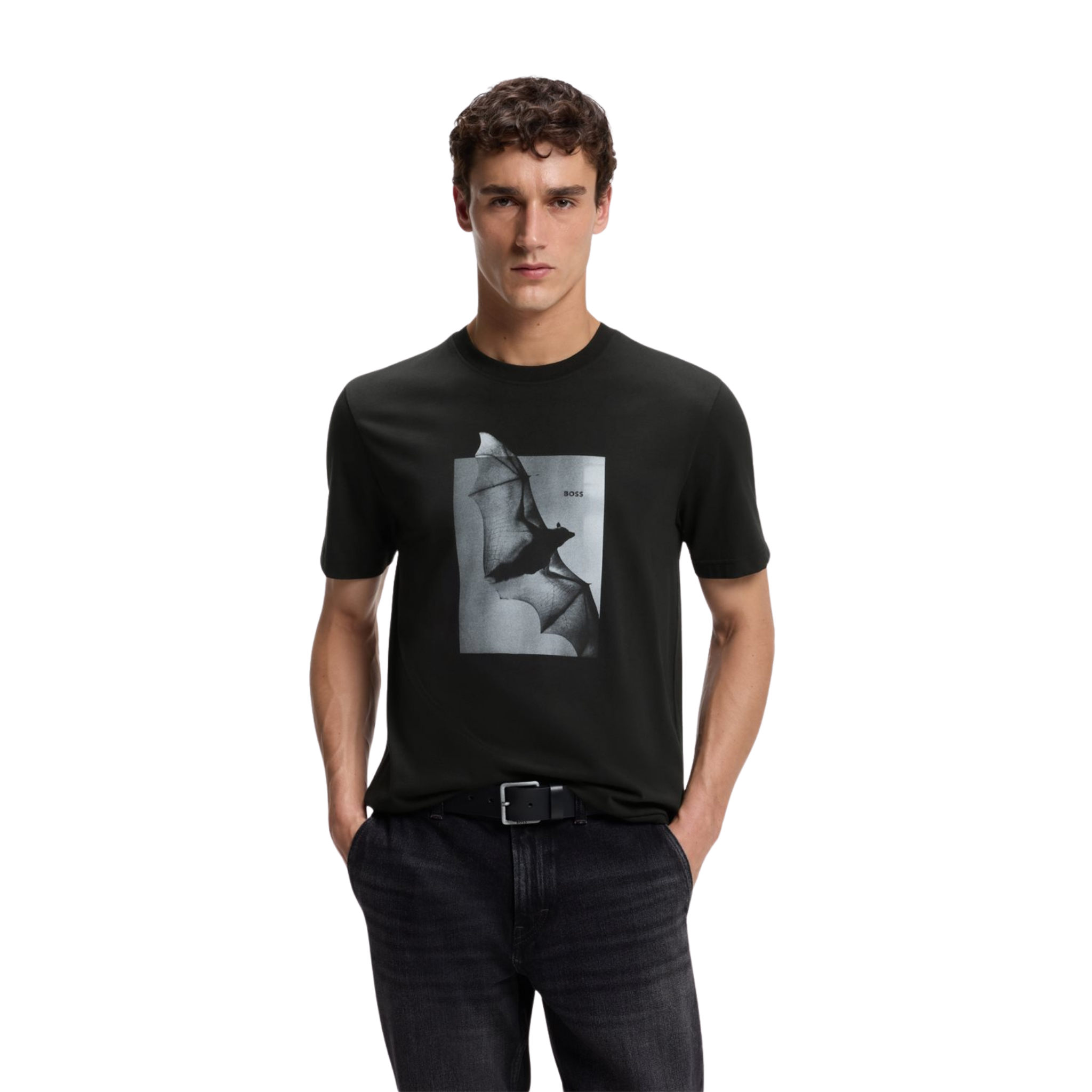 Mens BOSS Black Te_Being Bat S/s T Shirt