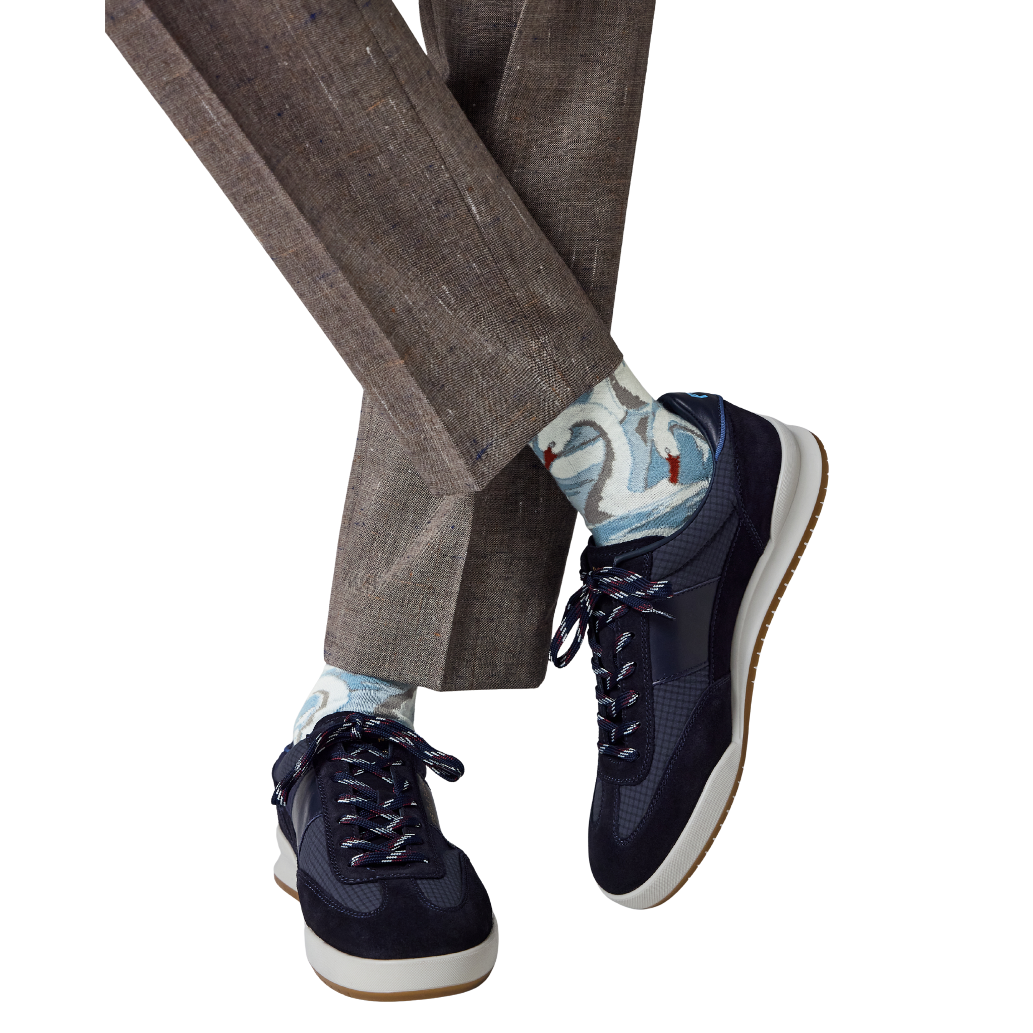 Mens Paul Smith Navy Nylon Mix Dover Trainers