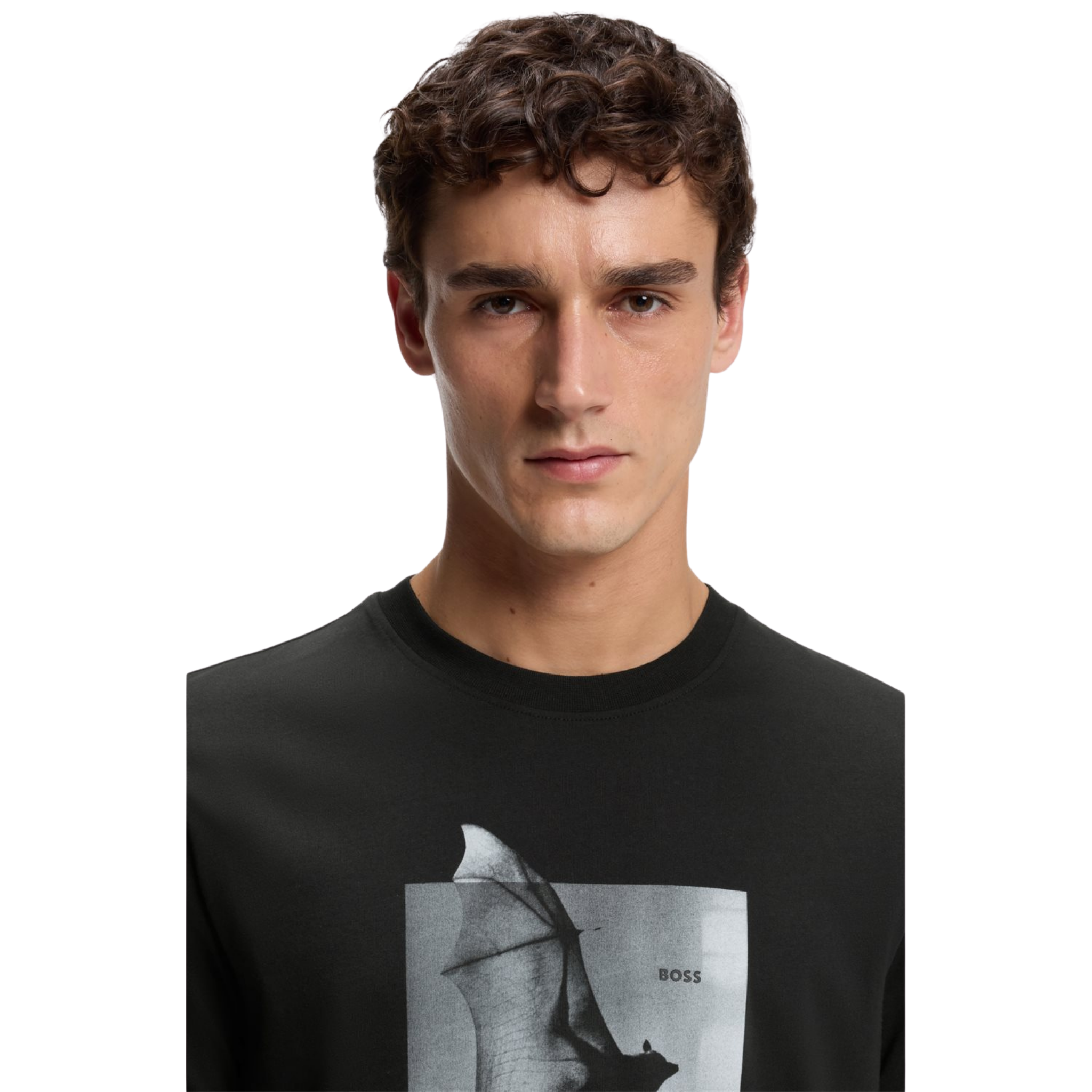 Mens BOSS Black Te_Being Bat S/s T Shirt