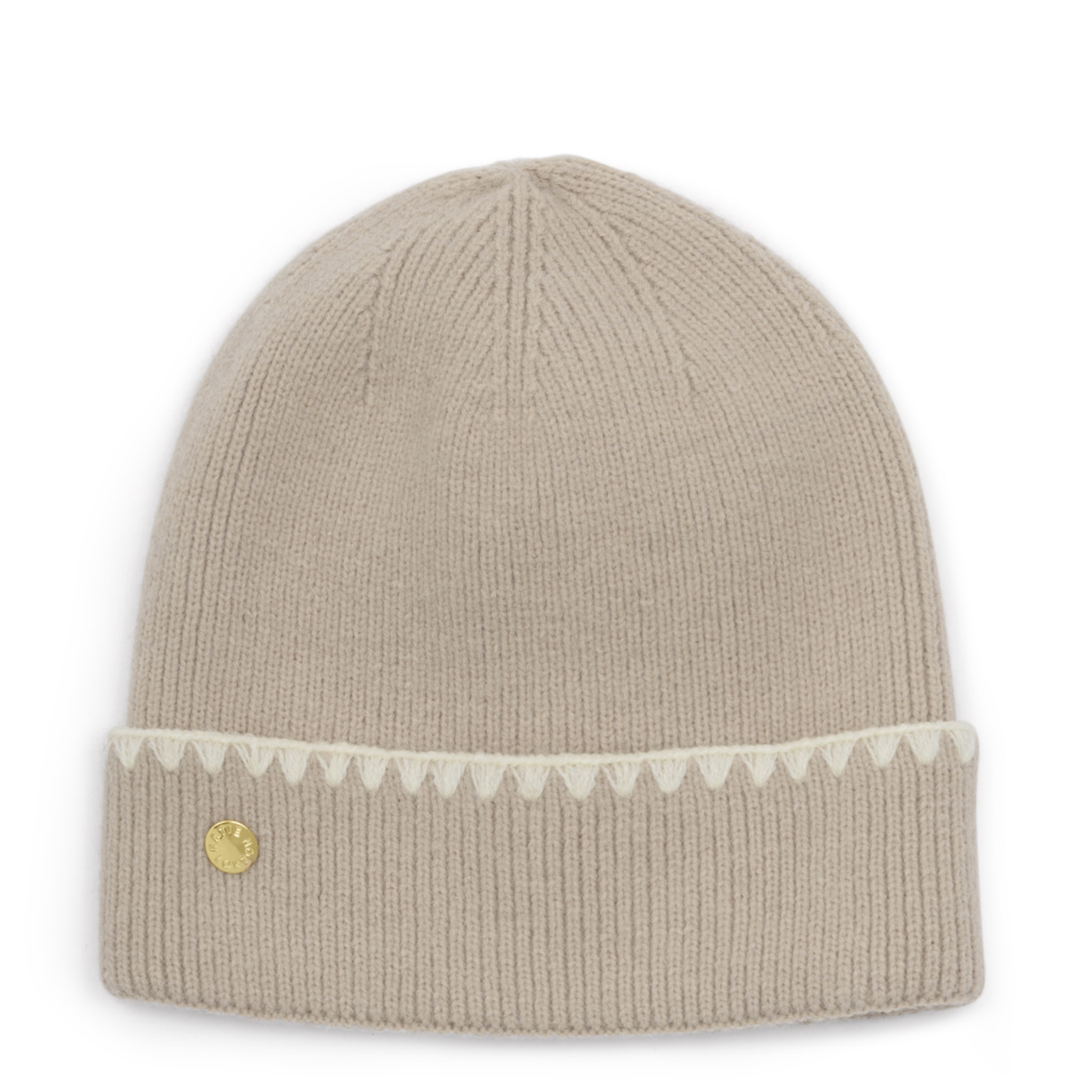 Womens Katie Loxton Taupe Whipstitch Knitted Hat