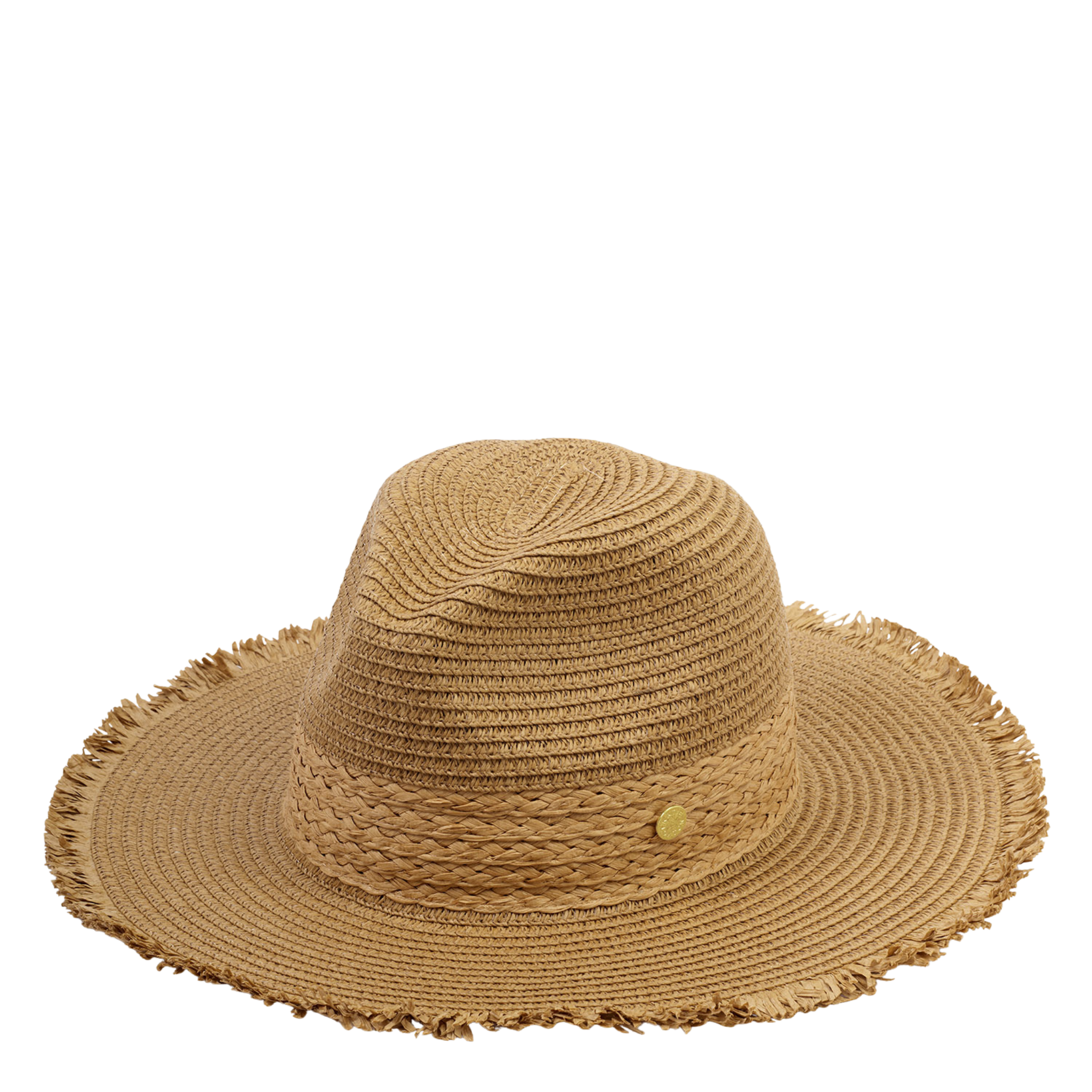 Womens Katie Loxton Natural Straw Adjustable Fedora Hat