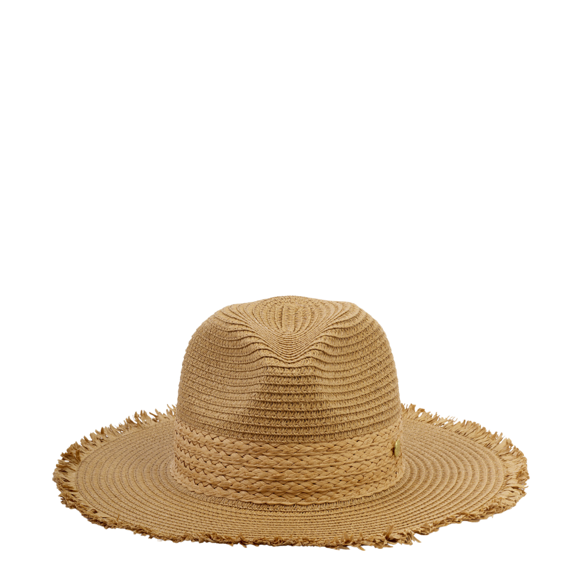 Womens Katie Loxton Natural Straw Adjustable Fedora Hat