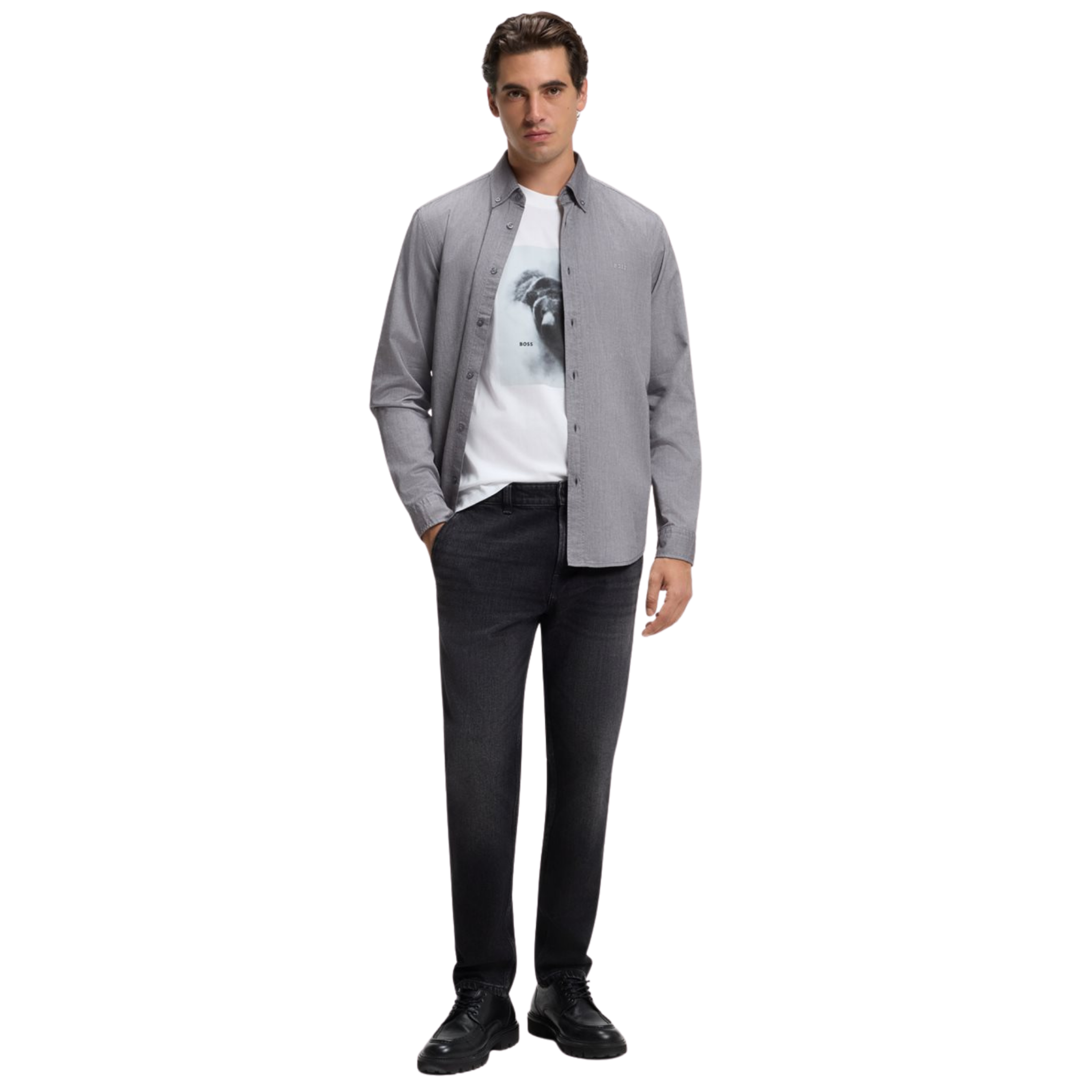 Mens BOSS White Te_Being Bear S/s T Shirt
