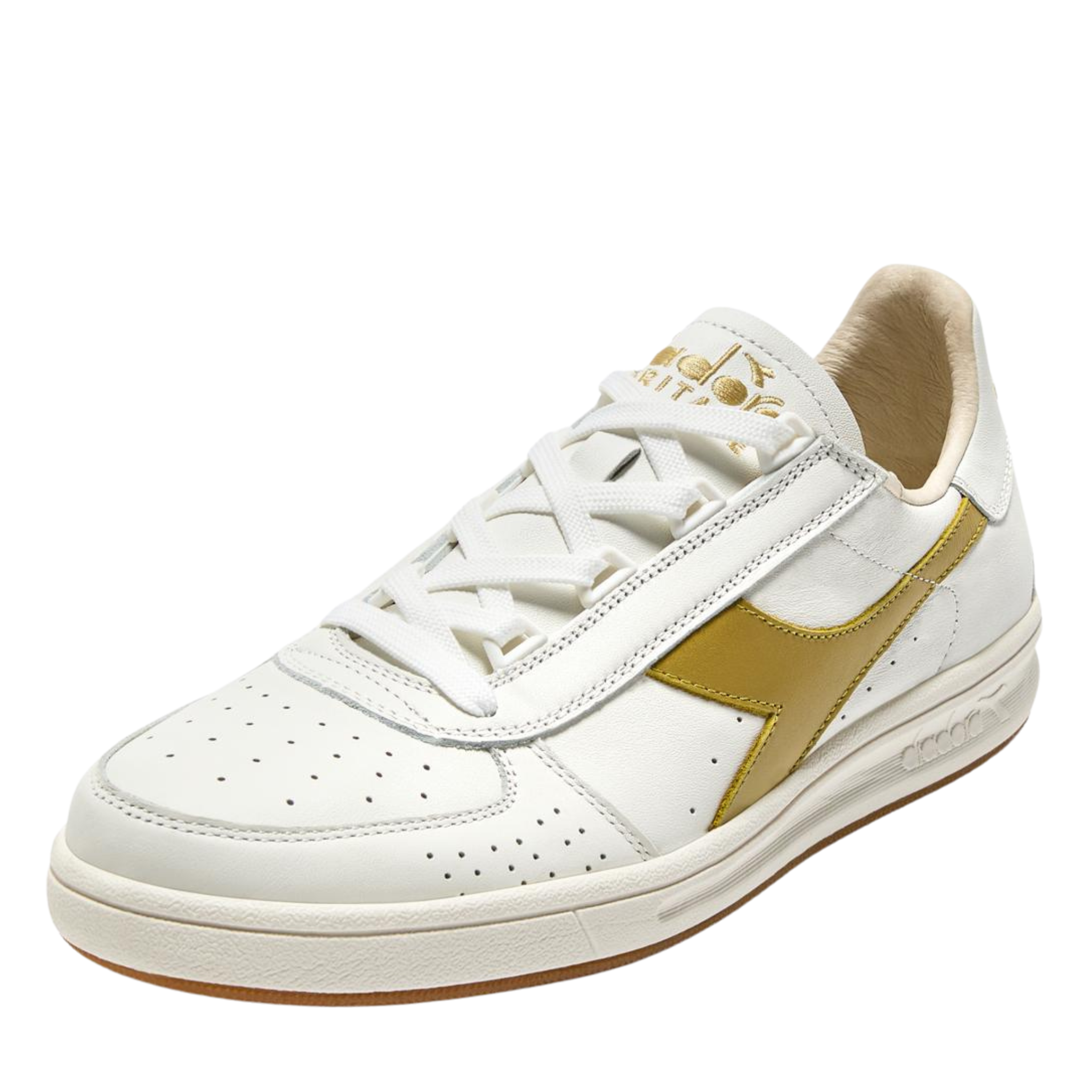 Mens Diadora White/Gold B.Elite '84 Italia Trainers