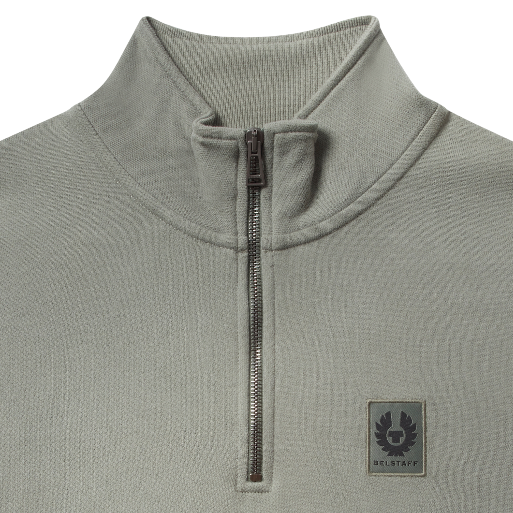 Mens Belstaff Sage Green Half Zip Sweatshirt