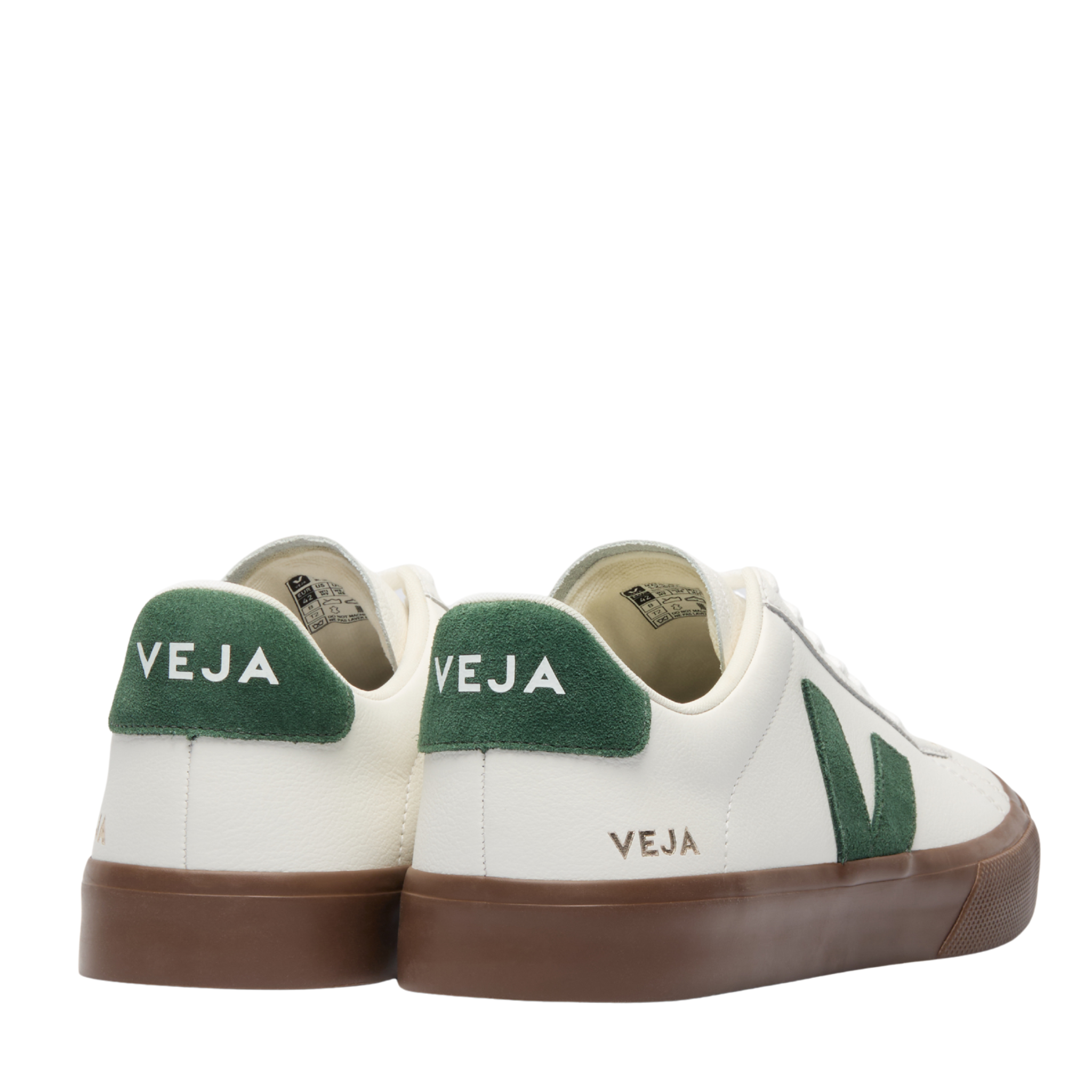 Mens VEJA White/Cyprus/Bark Campo Leather Trainers